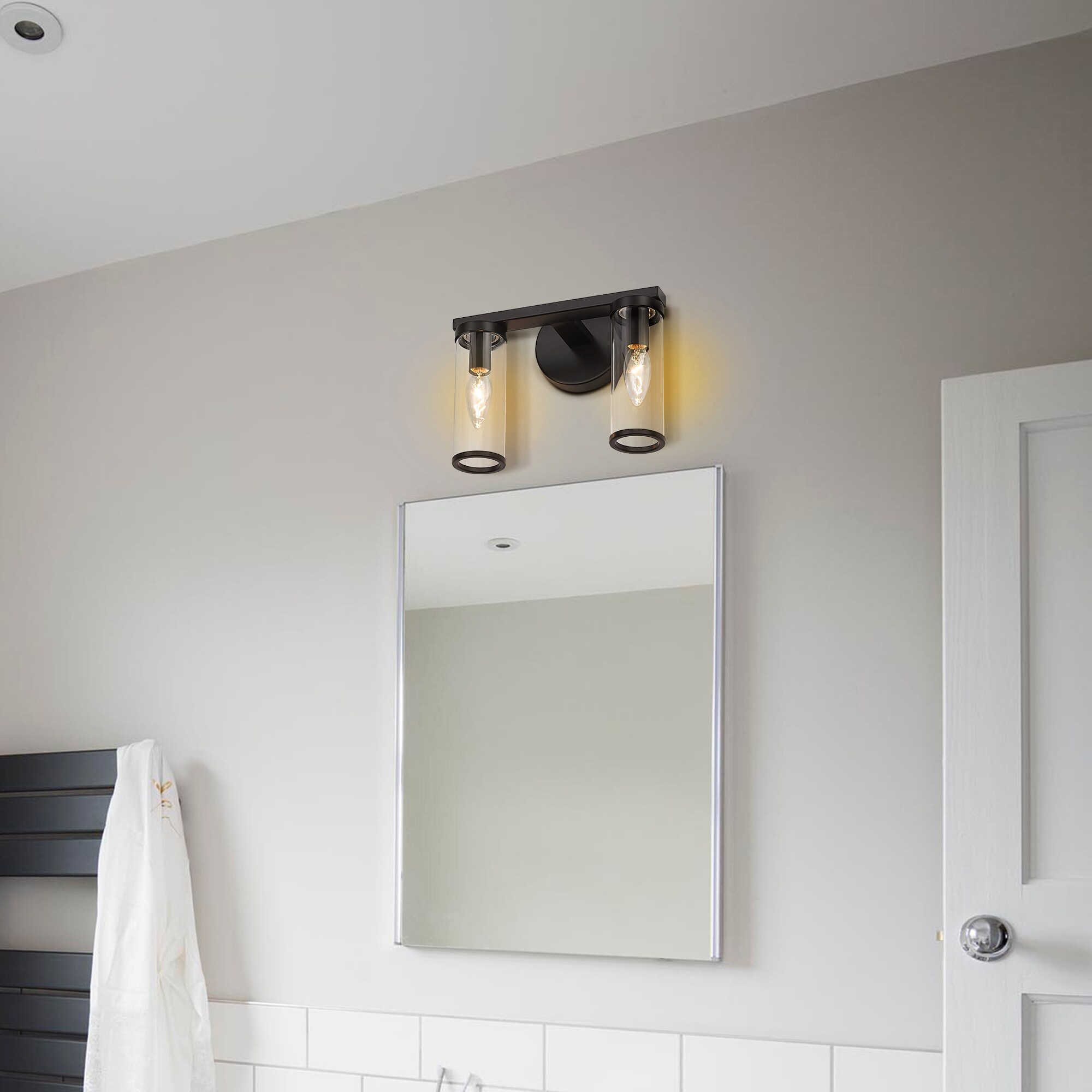 WELLFOR 10.24-in 2-Light Oil Rubbed Bronze Modern/Contemporary Vanity ...