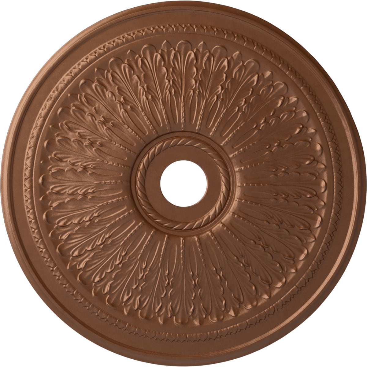 Ekena Millwork CM29OAPOS Oakleaf 29.125-in W x 29.125-in L Painted Polished Copper Polyurethane Whole Ceiling Medallion