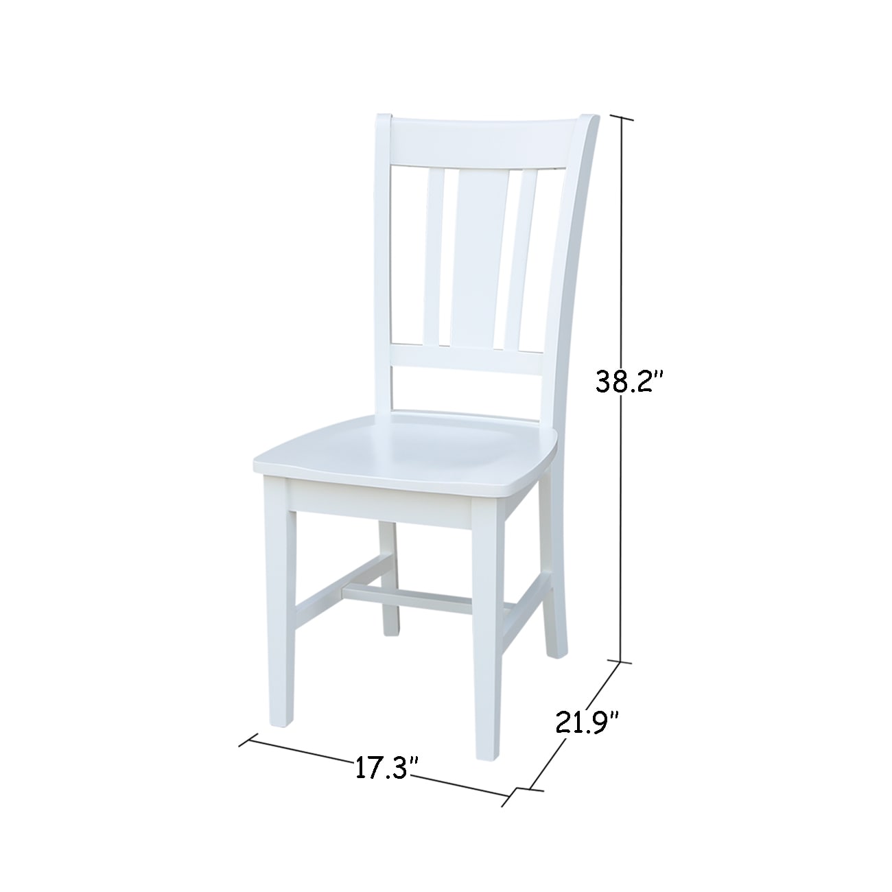 White High Back Solid Wood Slat Dining Chair Set