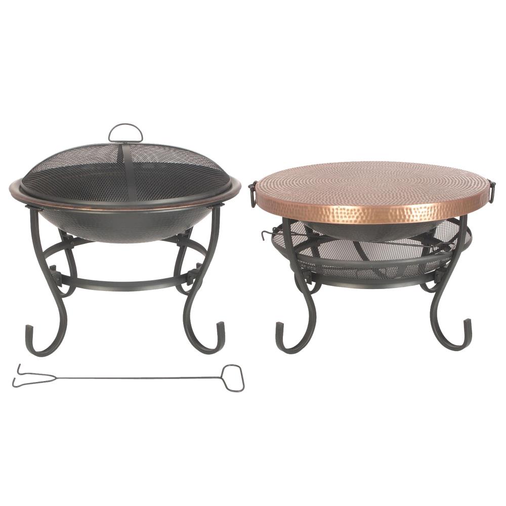  DS-11456 23-in W Bronze Steel Wood-Burning Fire Pit