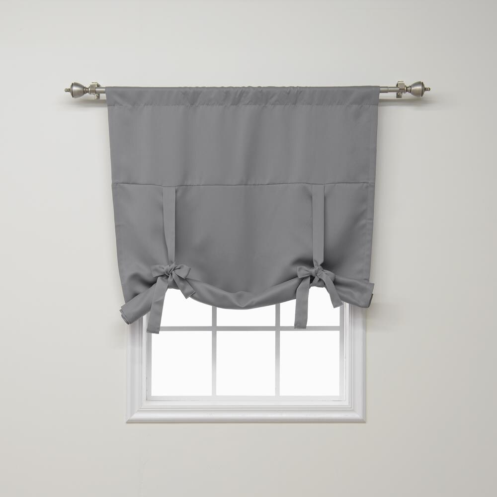 Best Home Fashion 63-in Grey Blackout Rod Pocket Single Curtain Panel ...