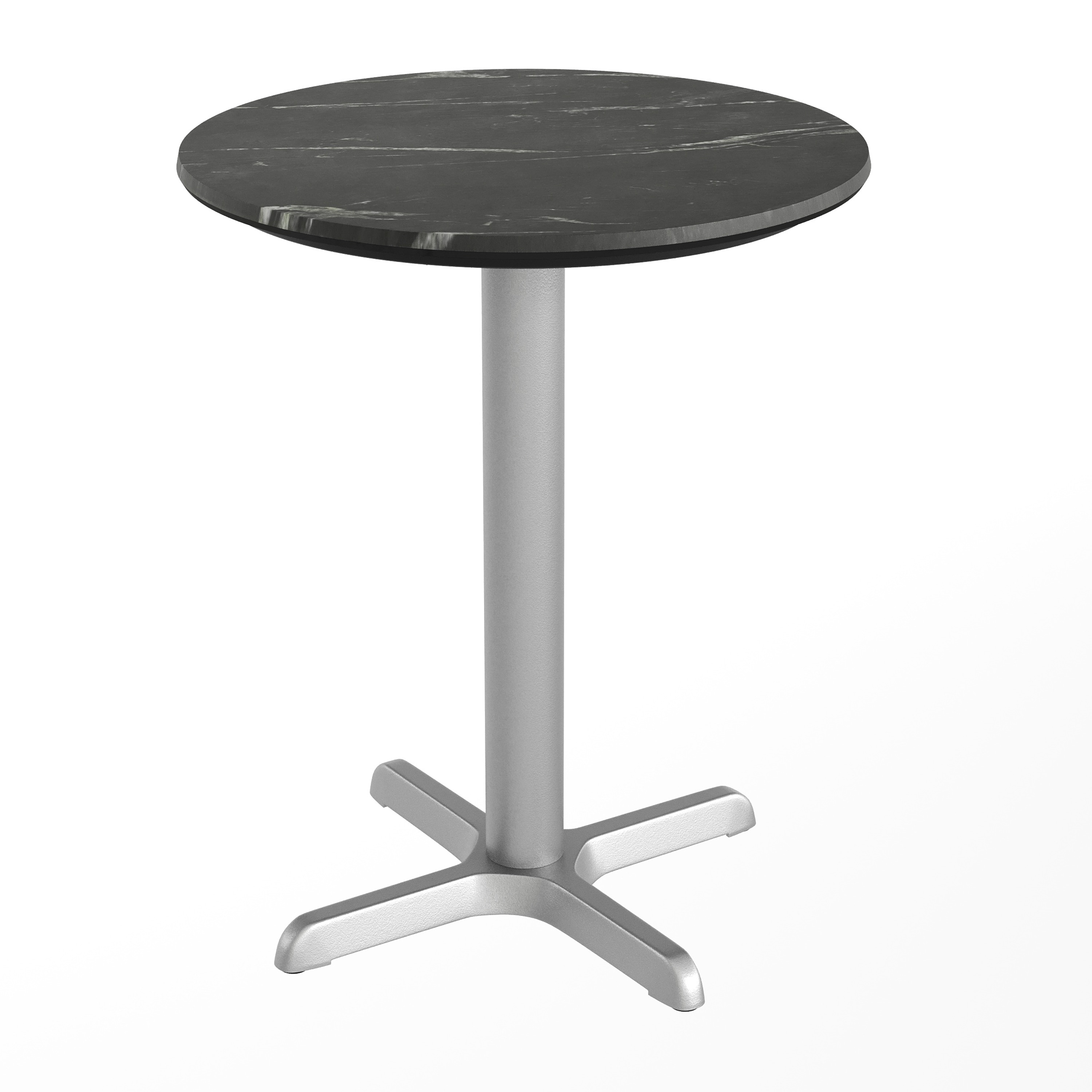 Flash Furniture - TopGuard 24-in Round Indoor Outdoor Tabletop in Black Faux Marble with Seamless...