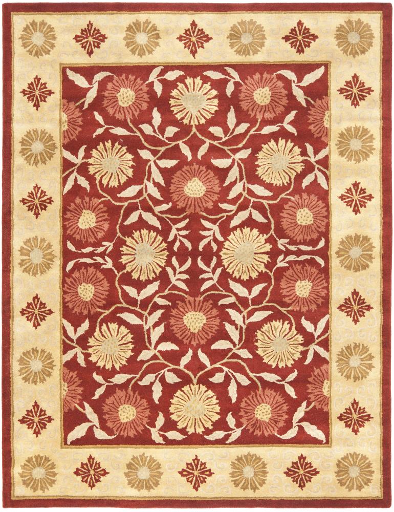 Heritage Red and Beige Hand-Tufted Wool 6' x 9' Rug