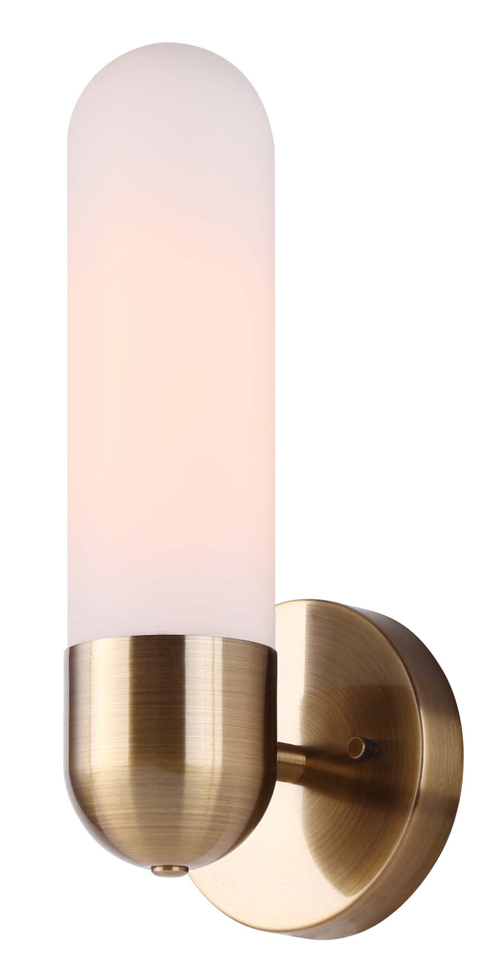 Canarm IWF1126A01GD BEVIN 4.75-in W 1 -Light Satin Gold Mid-century Wall Sconce