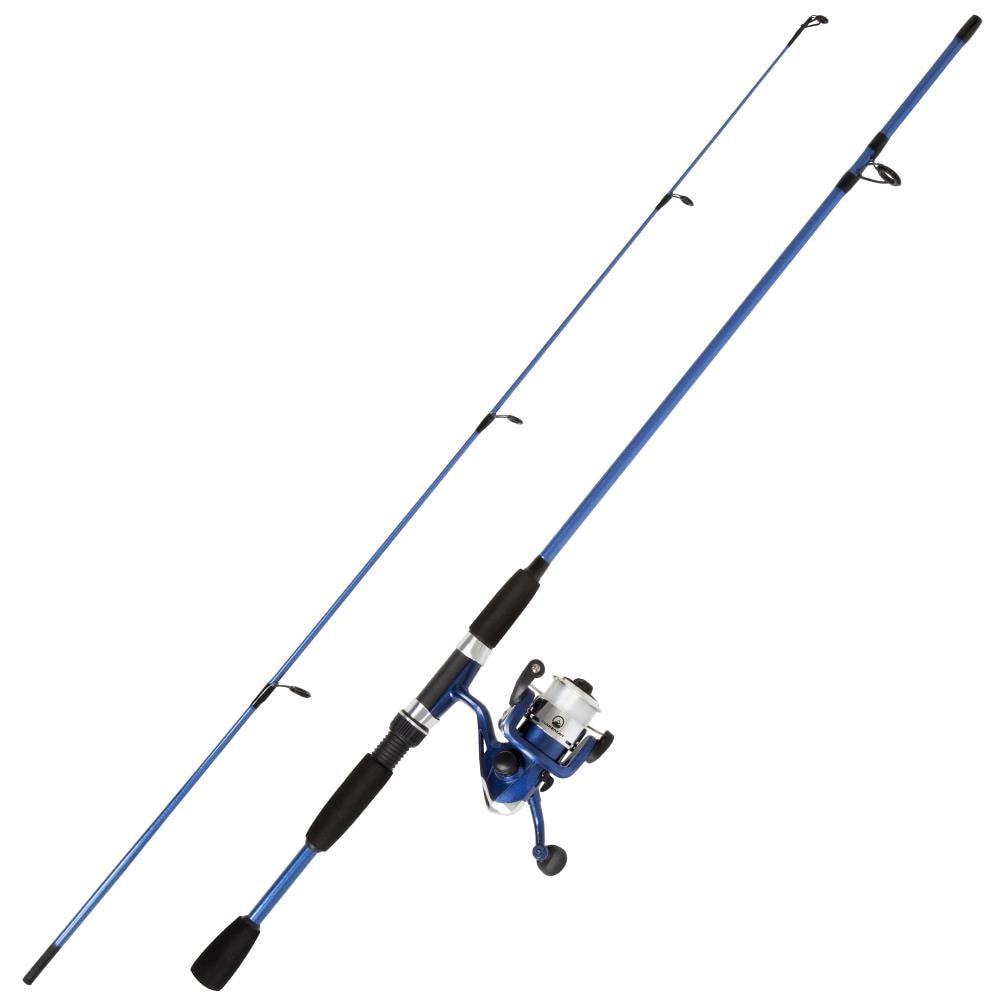 Fishing Pole - 64-Inch Fiberglass and Stainless Steel Rod and Pre-Spooled  Reel Combo for Lake, Pond and Stream Casting by Leisure Sports (Black)