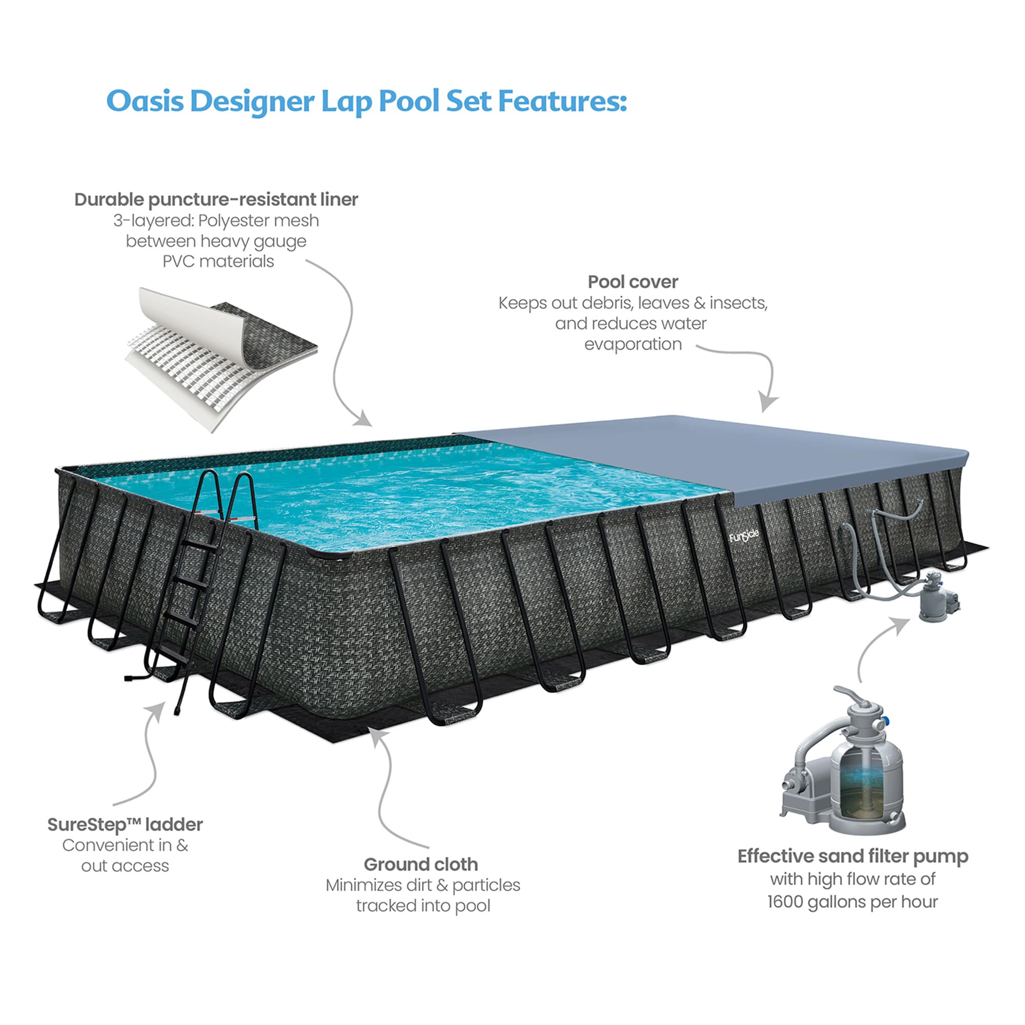 15' x 24' Oval Pool Leaf Net Cover - The Pool Factory