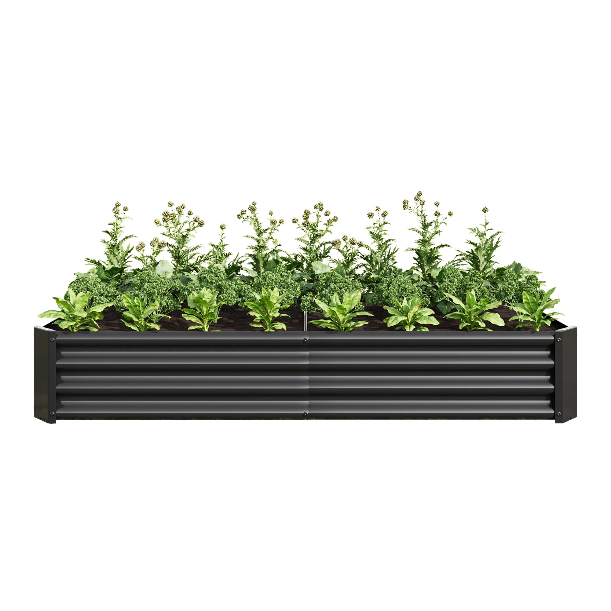 Flynama YC-V-65673 36-in W x 71-in L x 12-in H Black Metal Raised Garden Bed