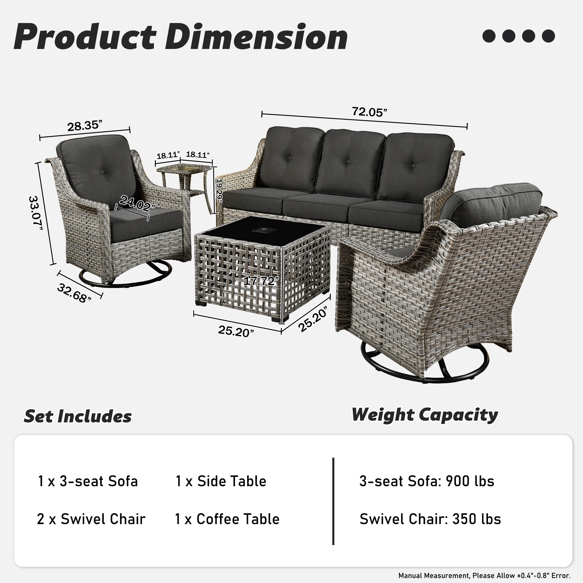 Ovios PD105Y Patio-Conversation-Sets - View #9