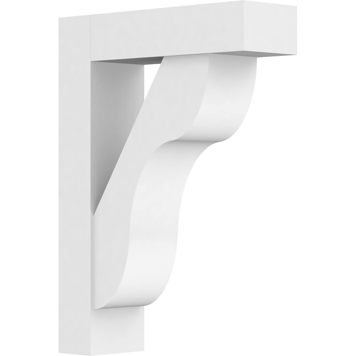 Ekena Millwork BKTP05X16X22CAR05 Standard Carmel 5-in x 16-in x 22-in White PVC Standard Bracket