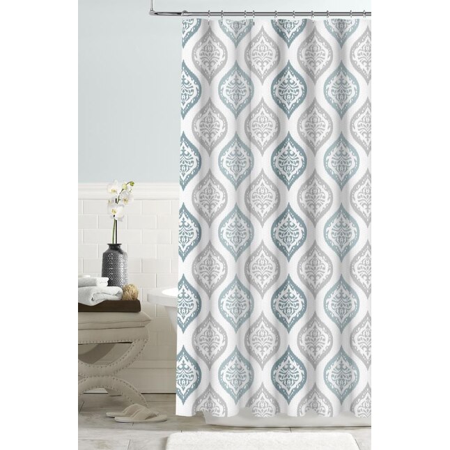 Shower Curtains, Blue And Cream Striped Shower Curtain Fabric