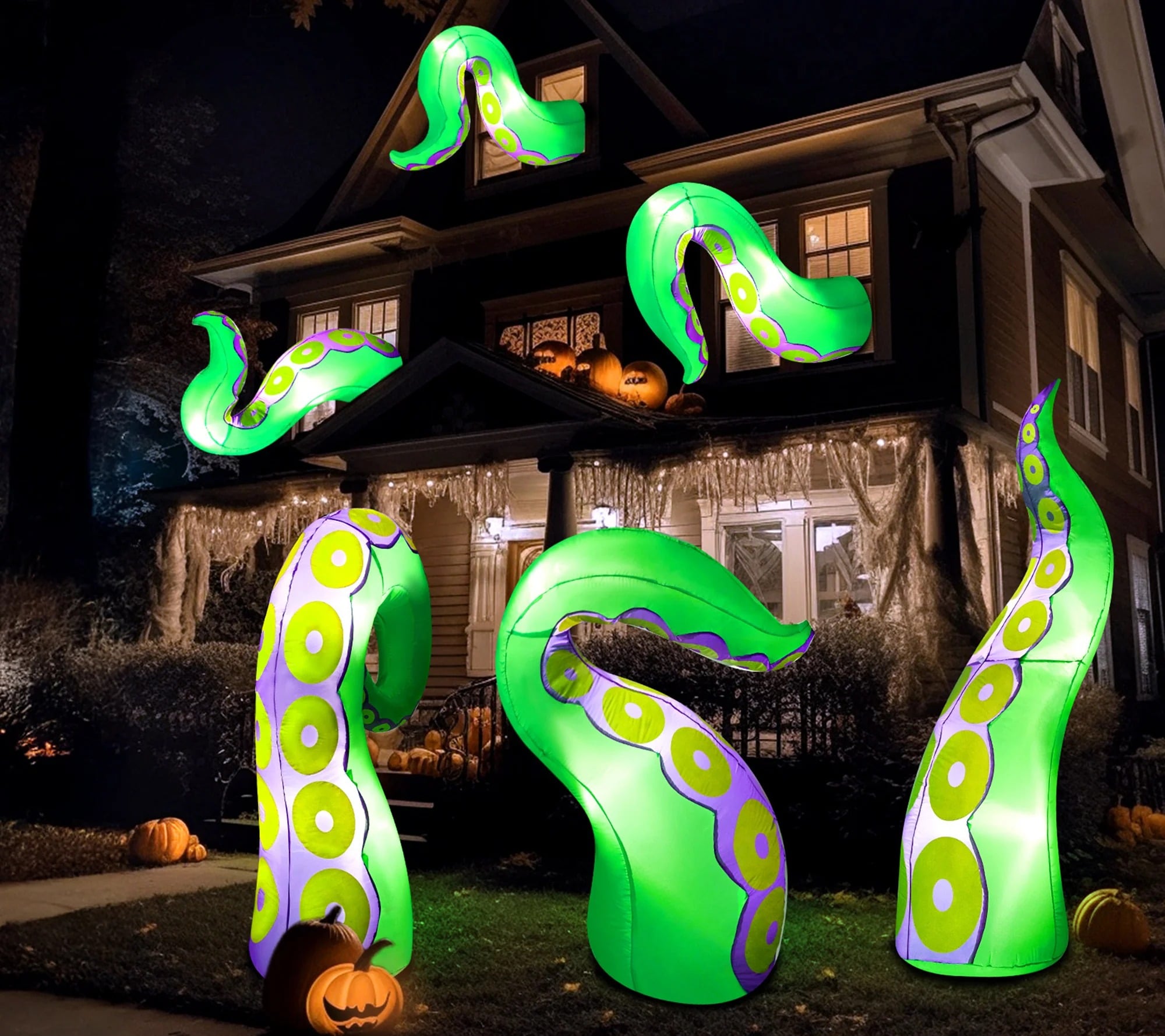 Joyfy 31952-B 6-ft Yard stake Lighted Monster Inflatable 3 -Pack