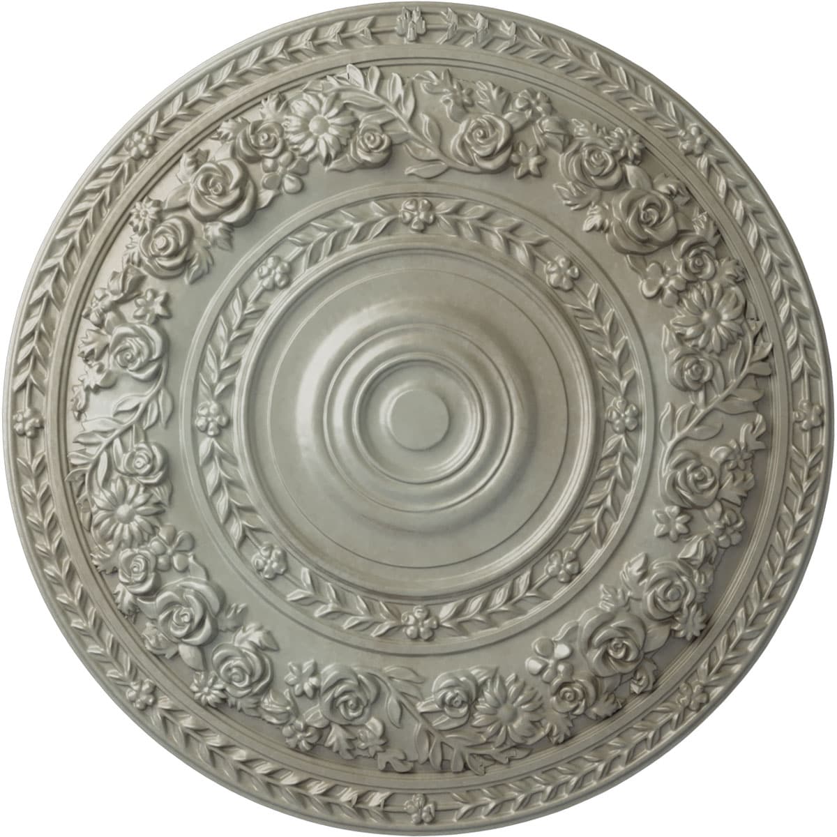 Ekena Millwork CM33ROFLS Rose 33.875-in W x 33.875-in L Painted Flash Gold Polyurethane Whole Ceiling Medallion