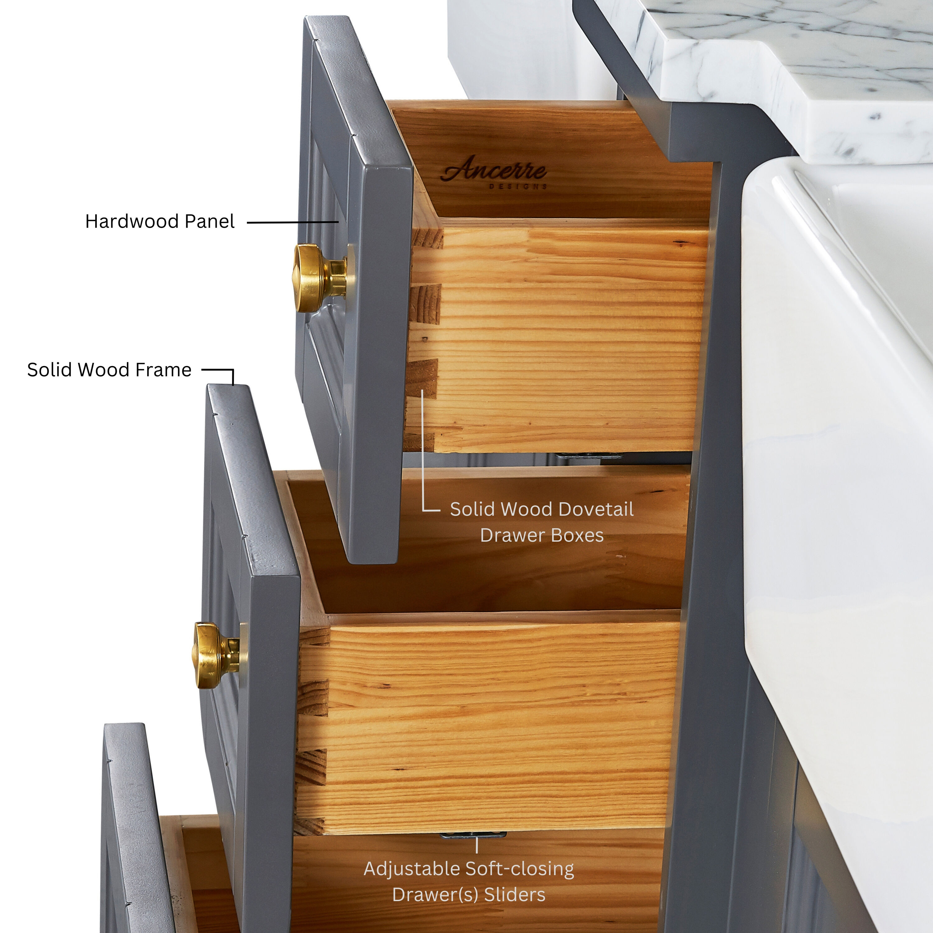 Ancerre Designs VTSADELINE60SGCWGD Bath-Vanity-Combo - View #9
