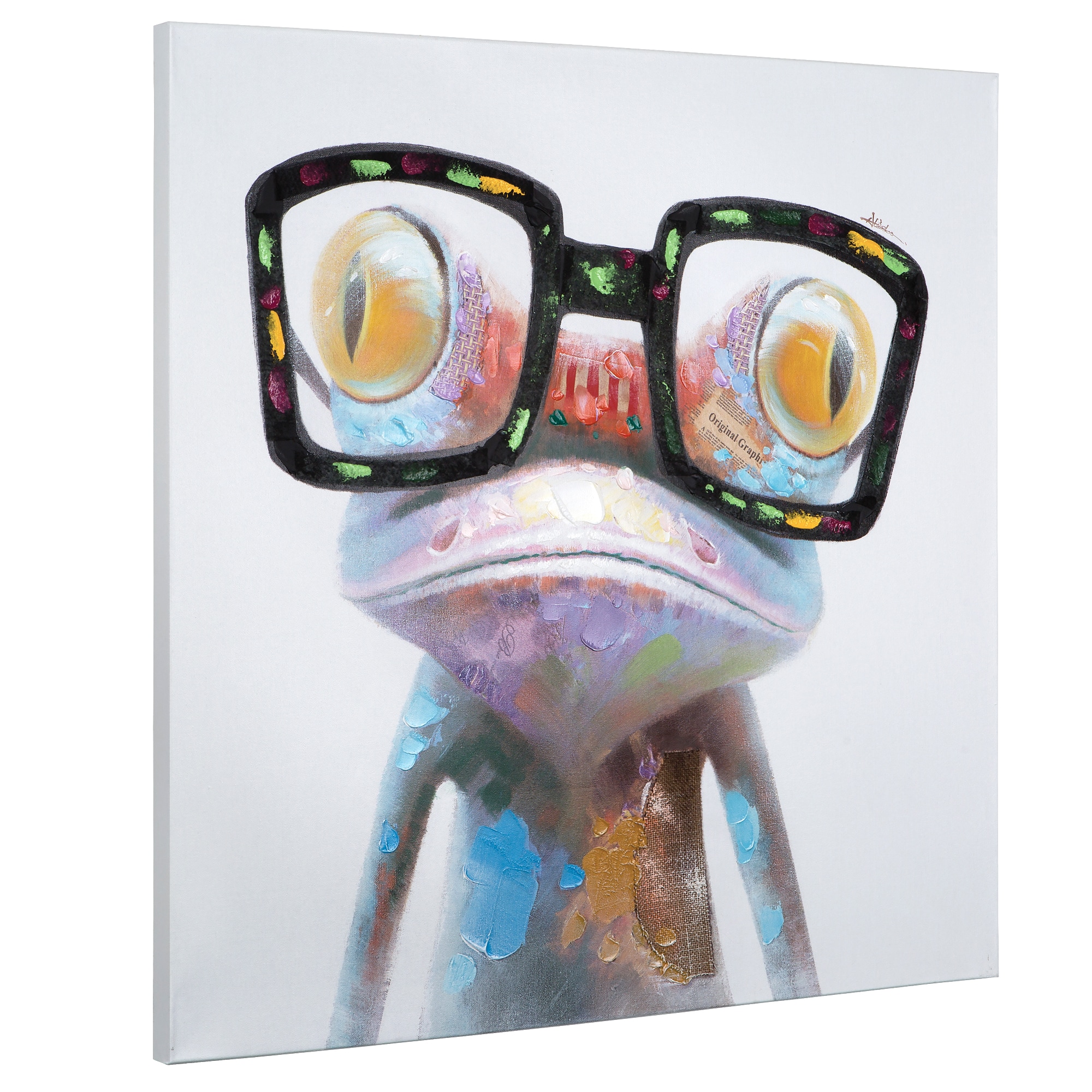 Yosemite Home Decor Hipster Froggy Does Not Apply Wood Framed 40-in H x ...