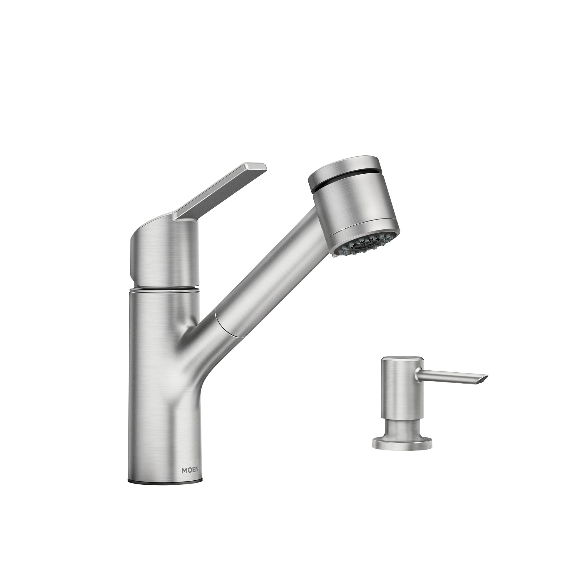 Moen Sombra Spot Resist Stainless Single Handle Pull-out Kitchen Faucet with Sprayer (Deck Plate Included)