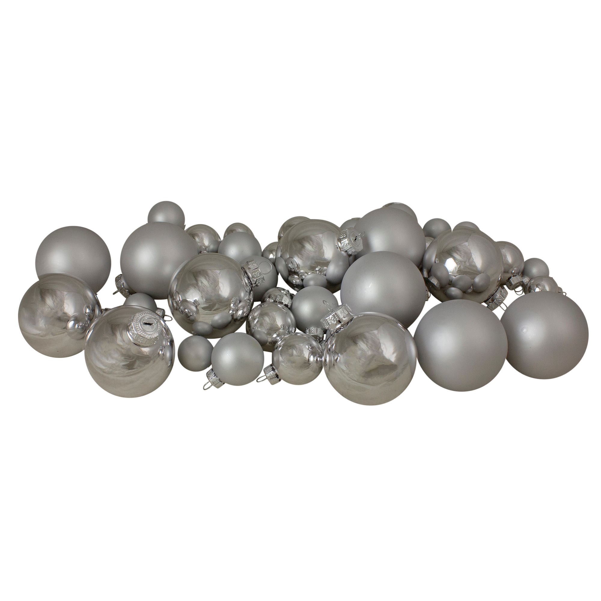 Northlight 32607775 40 -Pack Silver Ball Standard Indoor Ornament set