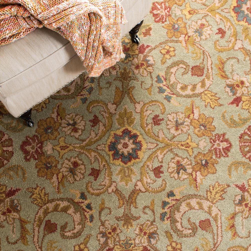 Gray 6' Round Hand-Tufted Wool Area Rug