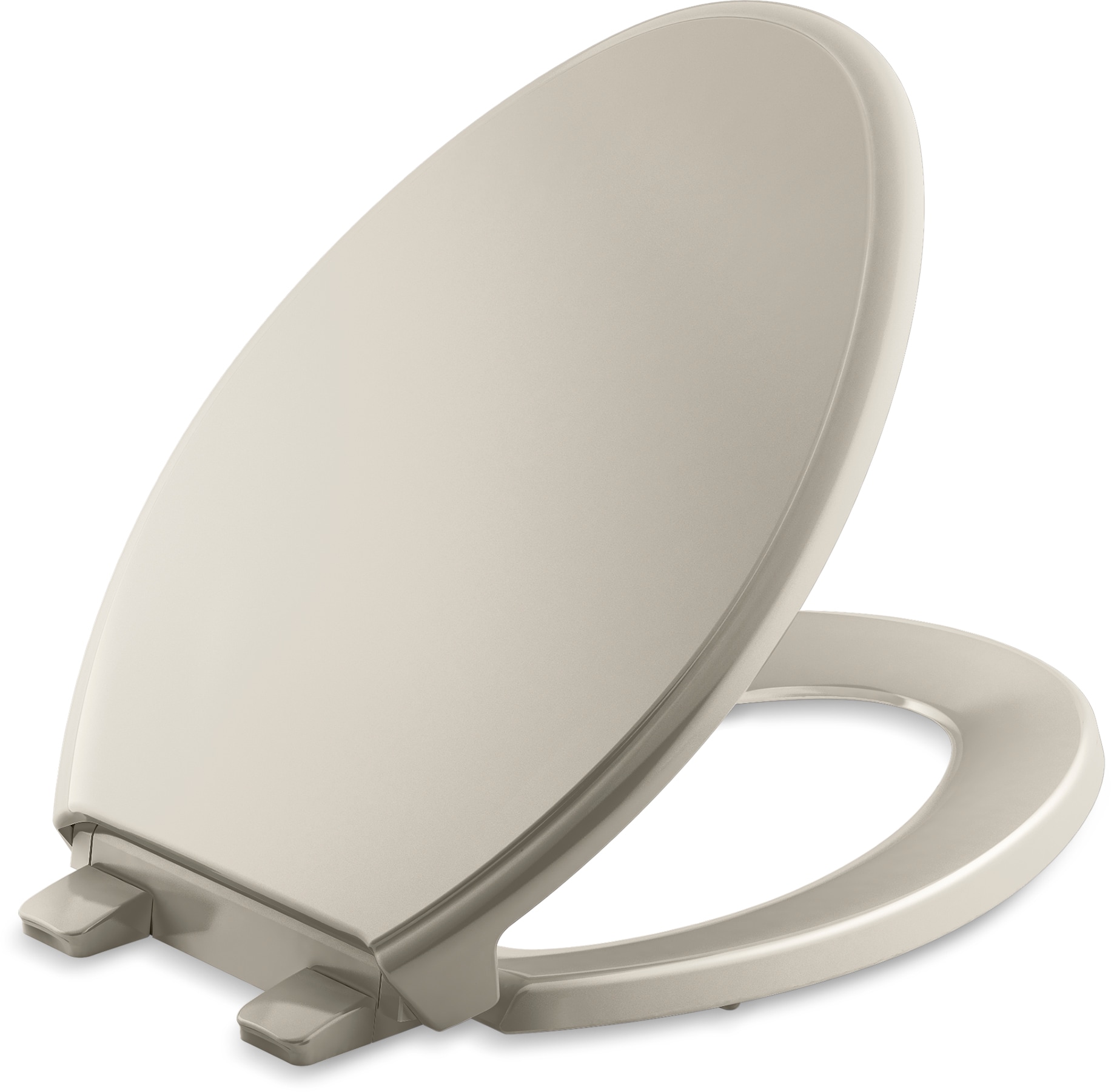 KOHLER Glenbury Plastic Sandbar Elongated Soft Close Toilet Seat in the