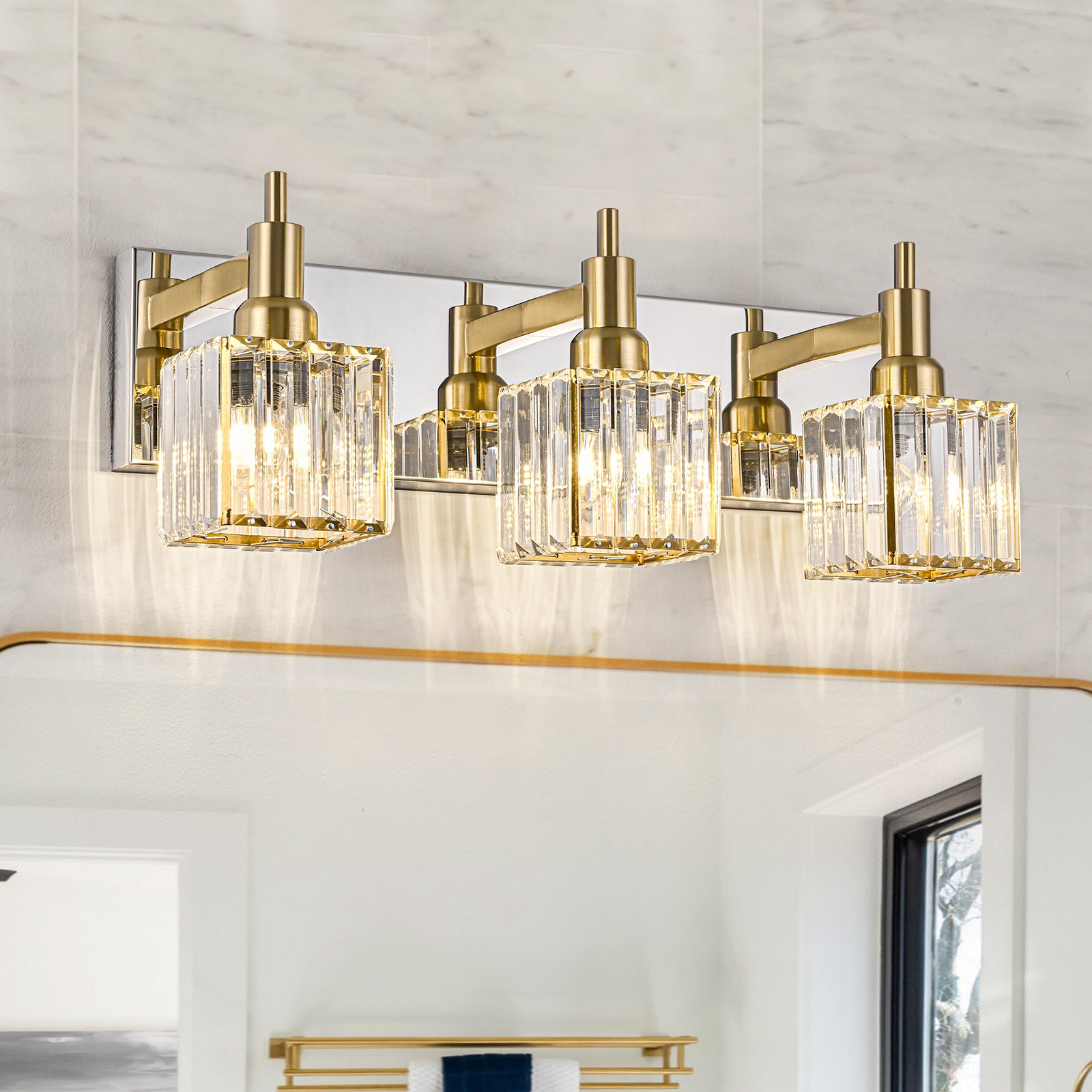 EDISLIVE Y81010000060188 Orillia 19.7-in 3 -Light Gold Modern/contemporary Vanity light