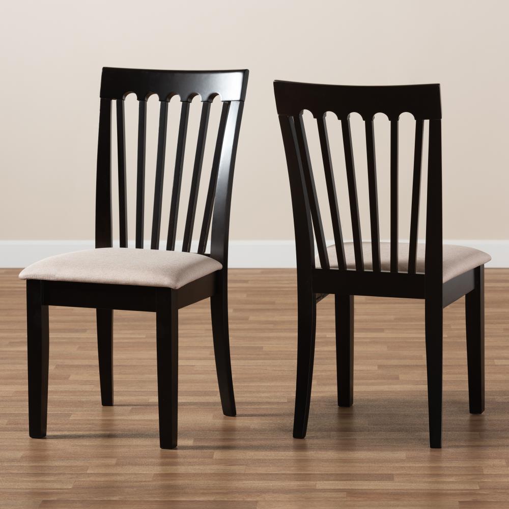 Espresso Brown and Sand Modern Comfort Wood Dining Chair Set
