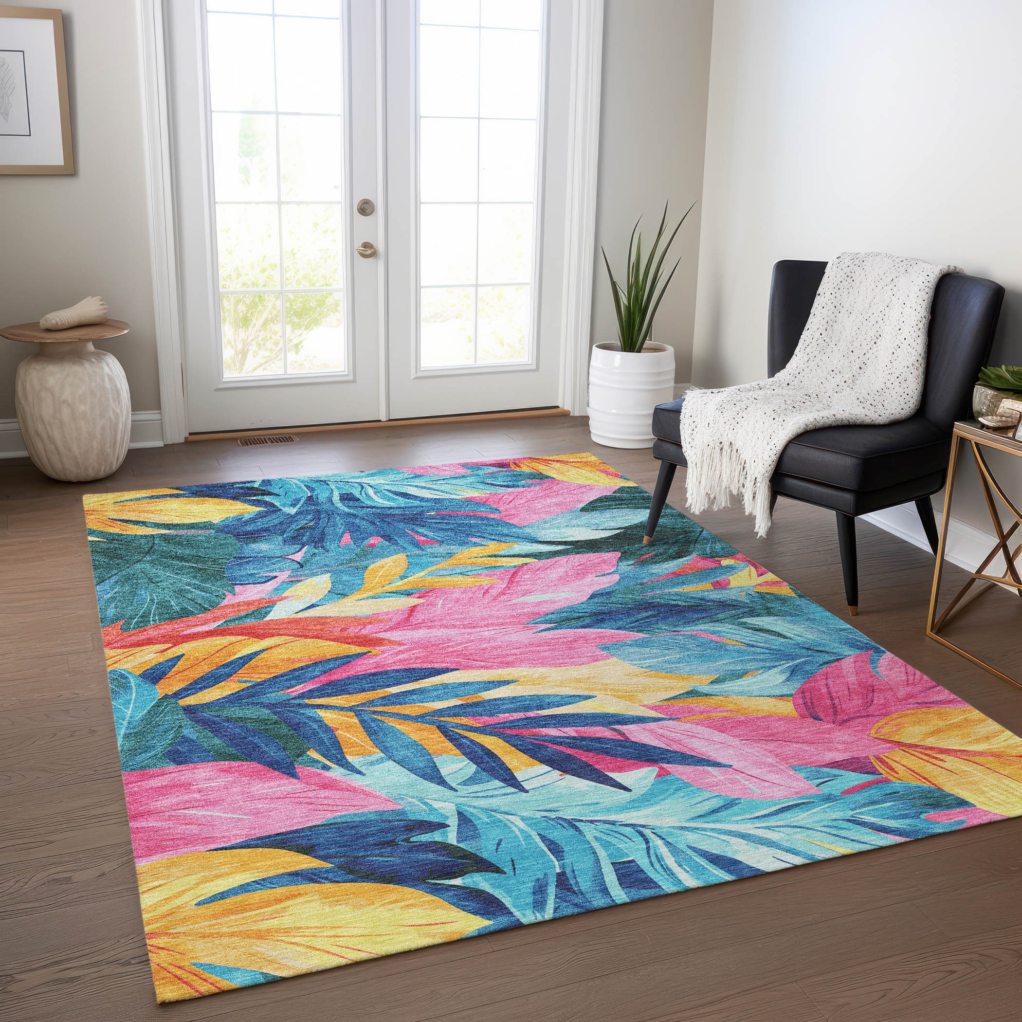 Addison Rugs ACN1497SK3X5 Chantille ACN1497SK 3 x 5 (ft) Polyester Sky Rectangular Indoor/Outdoor Geometric Machine washable Area rug