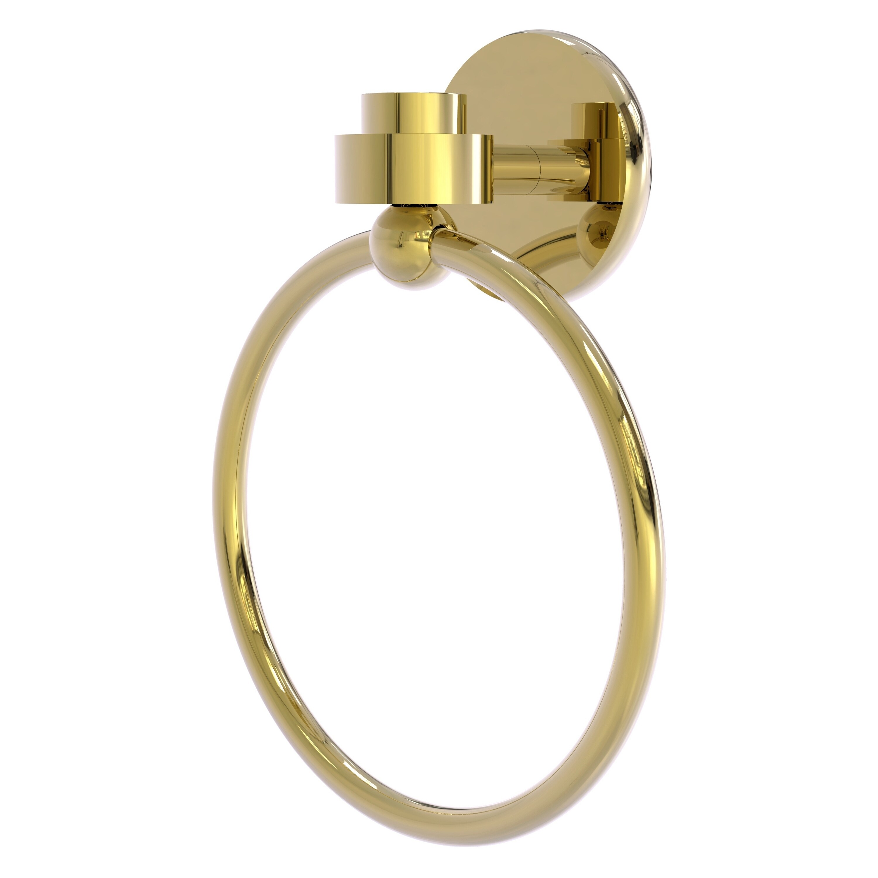 Allied Brass 7116-UNL Satellite Orbit One Unlacquered Brass Wall mount Single Towel Ring