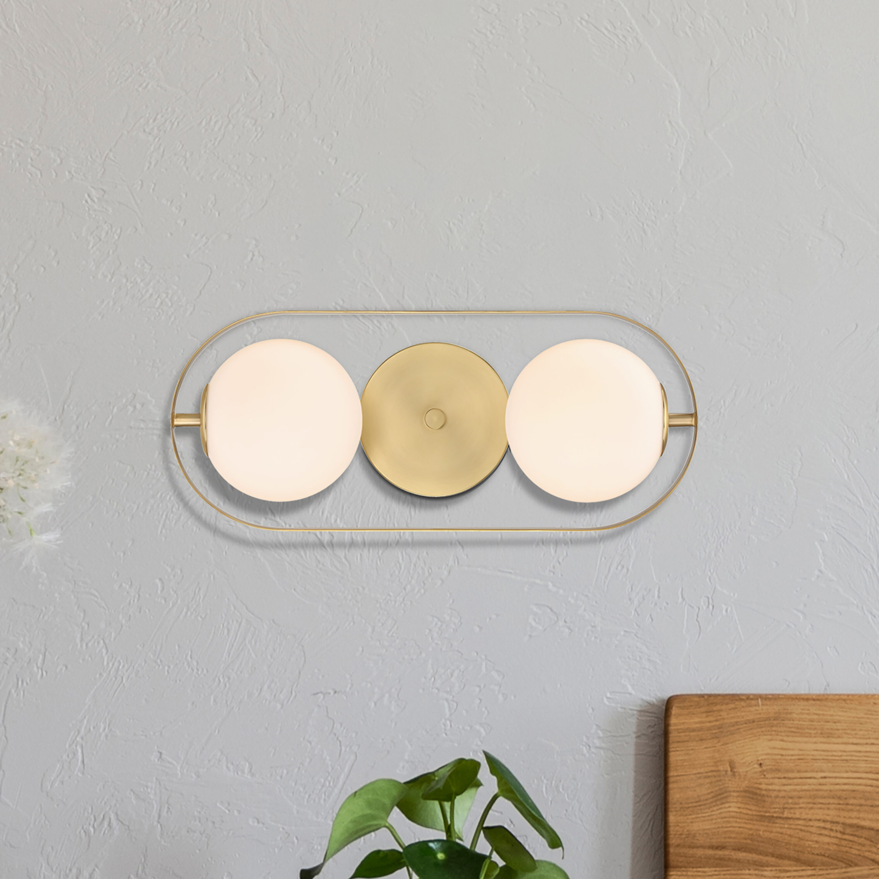 Designers Fountain E235C-SF-BG Utopia 2 -Light 19-in Brushed Gold Semi Flush Mount Light