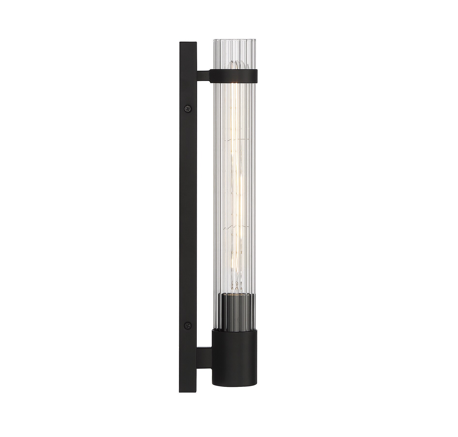 Willmar Matte Black Metal and Glass Wall Sconce