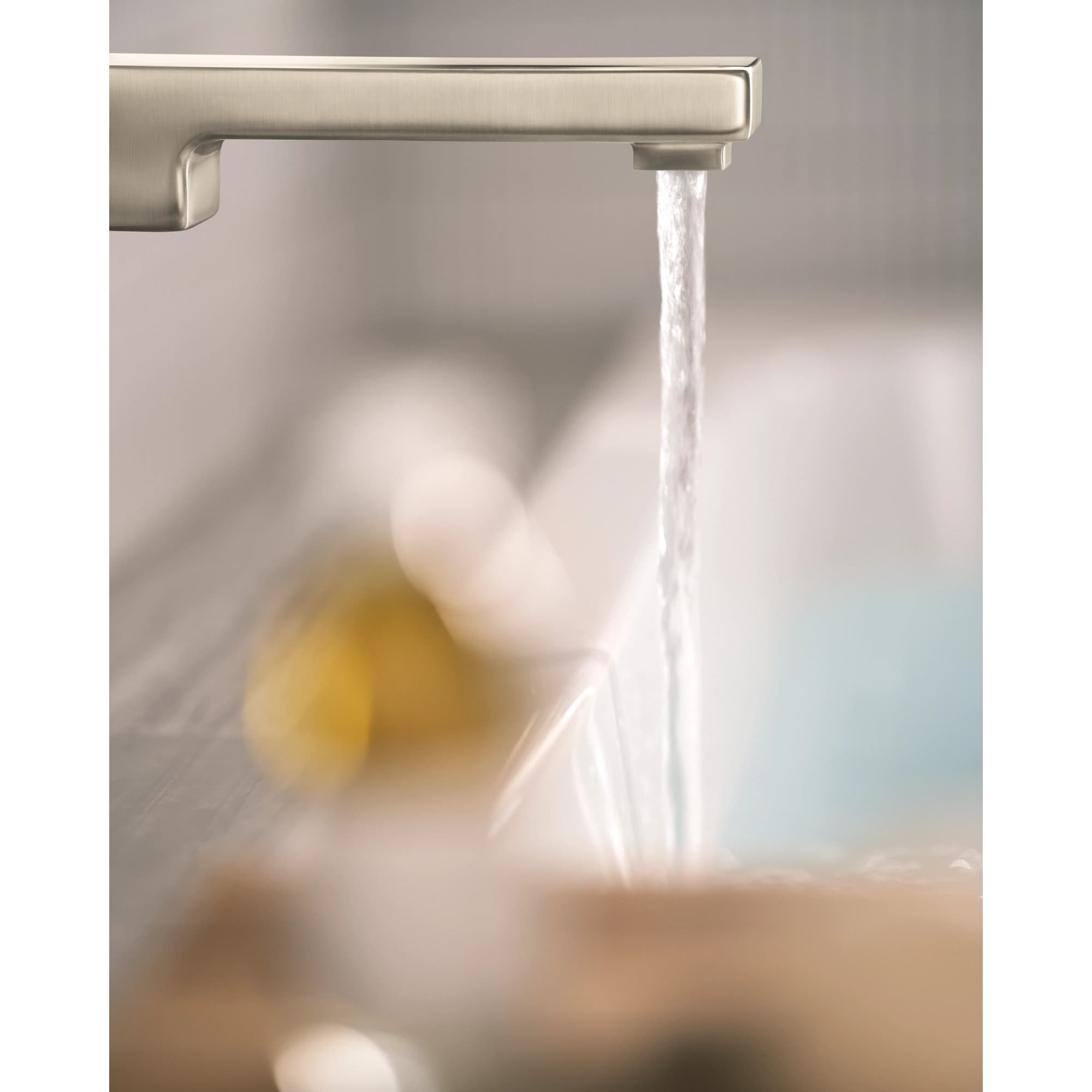 Sleek 90 Degree Brushed Nickel Wall-Mount Tub Filler with Single Handle
