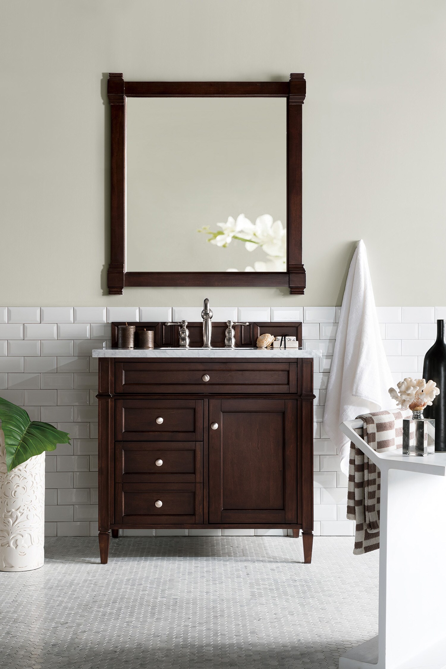 James Martin Vanities Brittany 36-in Burnished Mahogany Undermount ...