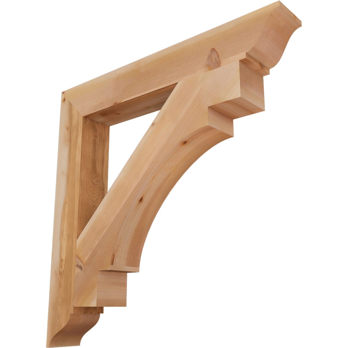 Ekena Millwork BKT06X42X42MRC01SWR Merced traditional smooth 5-1/2-in x 42-in x 42-in Western red cedar Brown Wood Standard bracket