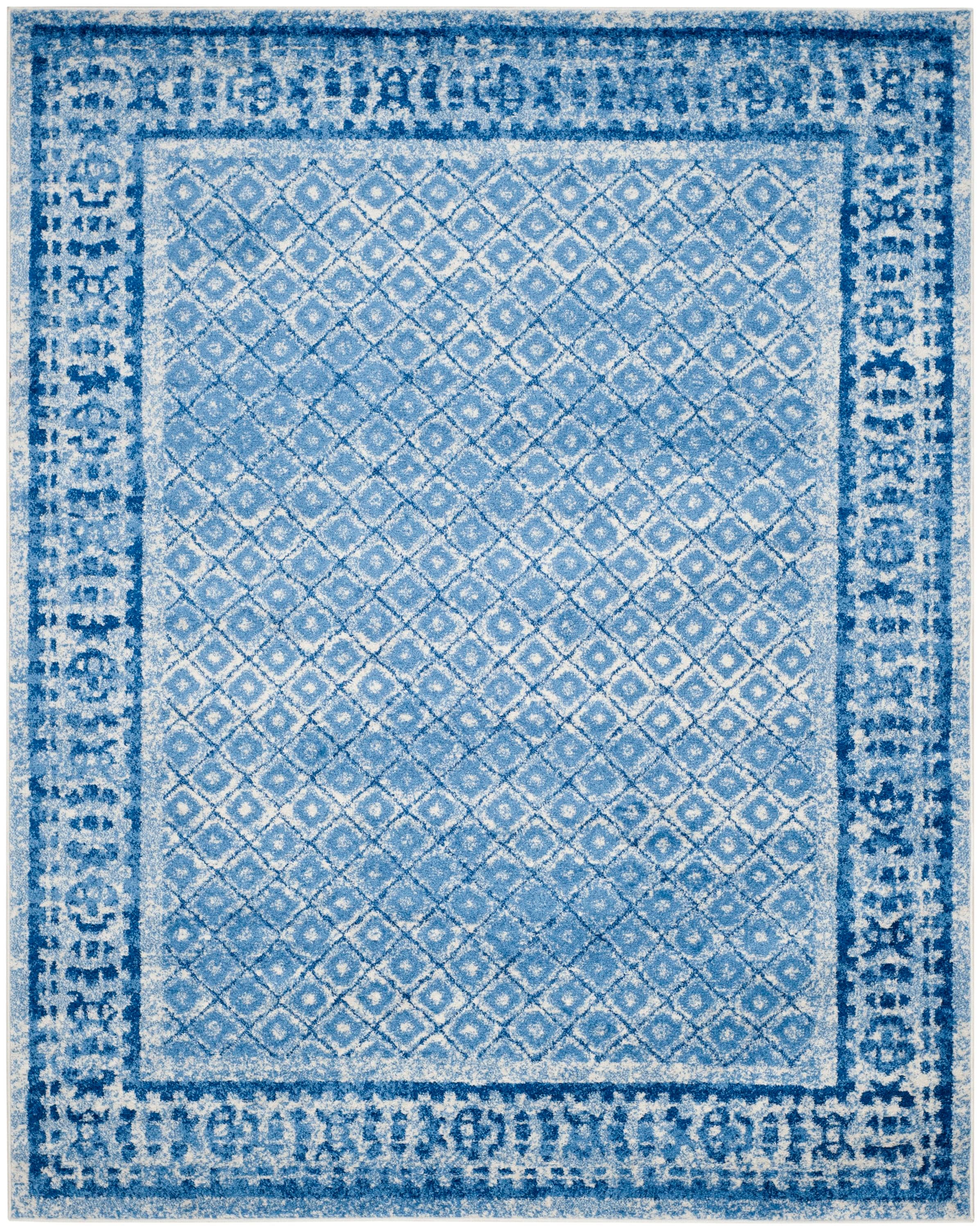 Safavieh ADR110D-9 Adirondack Tabriz 9 x 12 (ft) Loomed Polypropylene Silver/Blue Rectangular Indoor Distressed/Overdyed Vintage Area rug