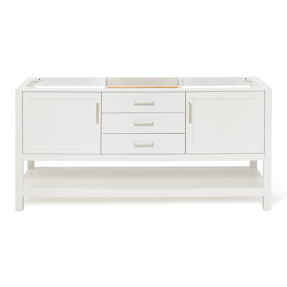 Bayhill 72'' White Solid Wood Double Freestanding Bathroom Vanity