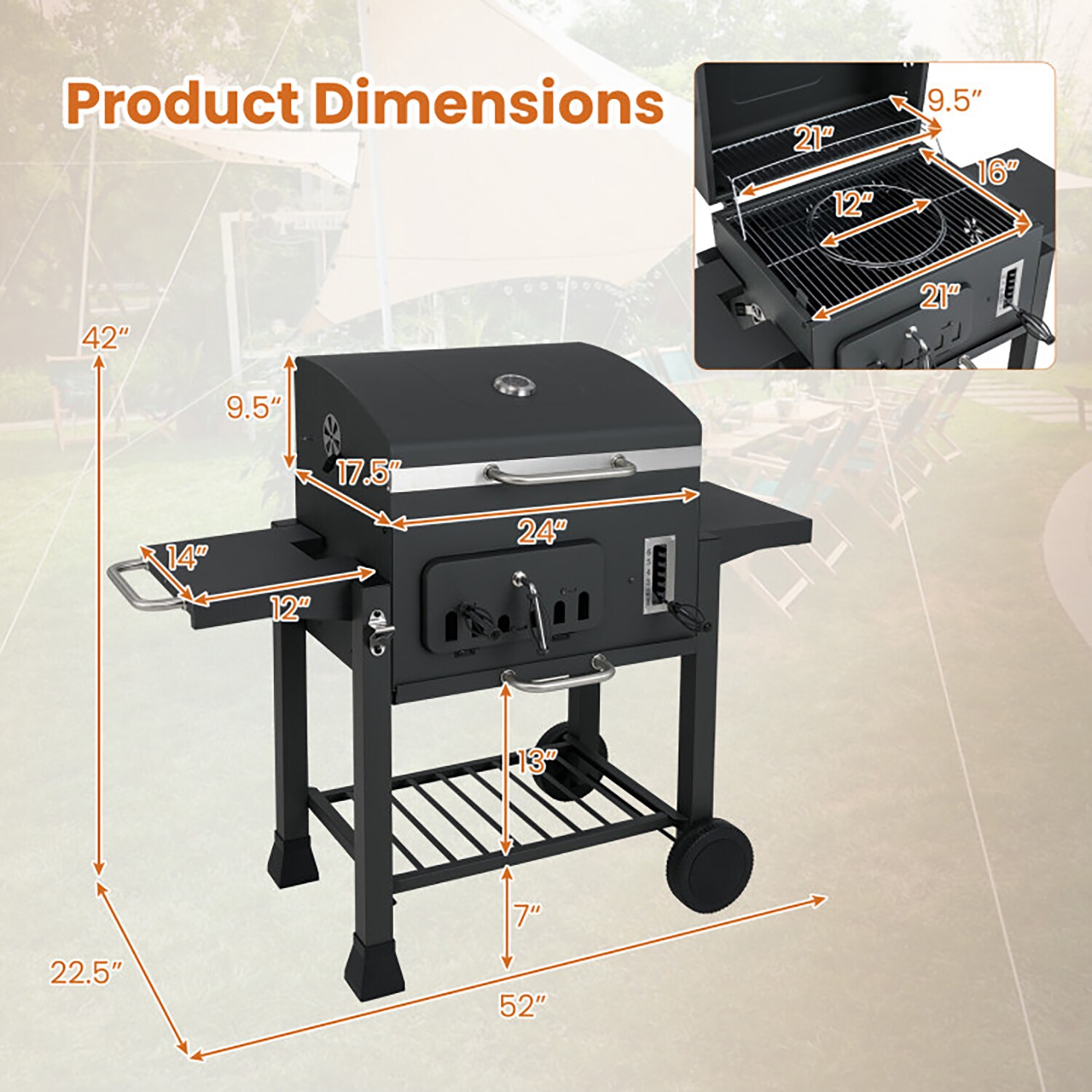 GZMR GZ-W22291 Charcoal-Grills - View #8