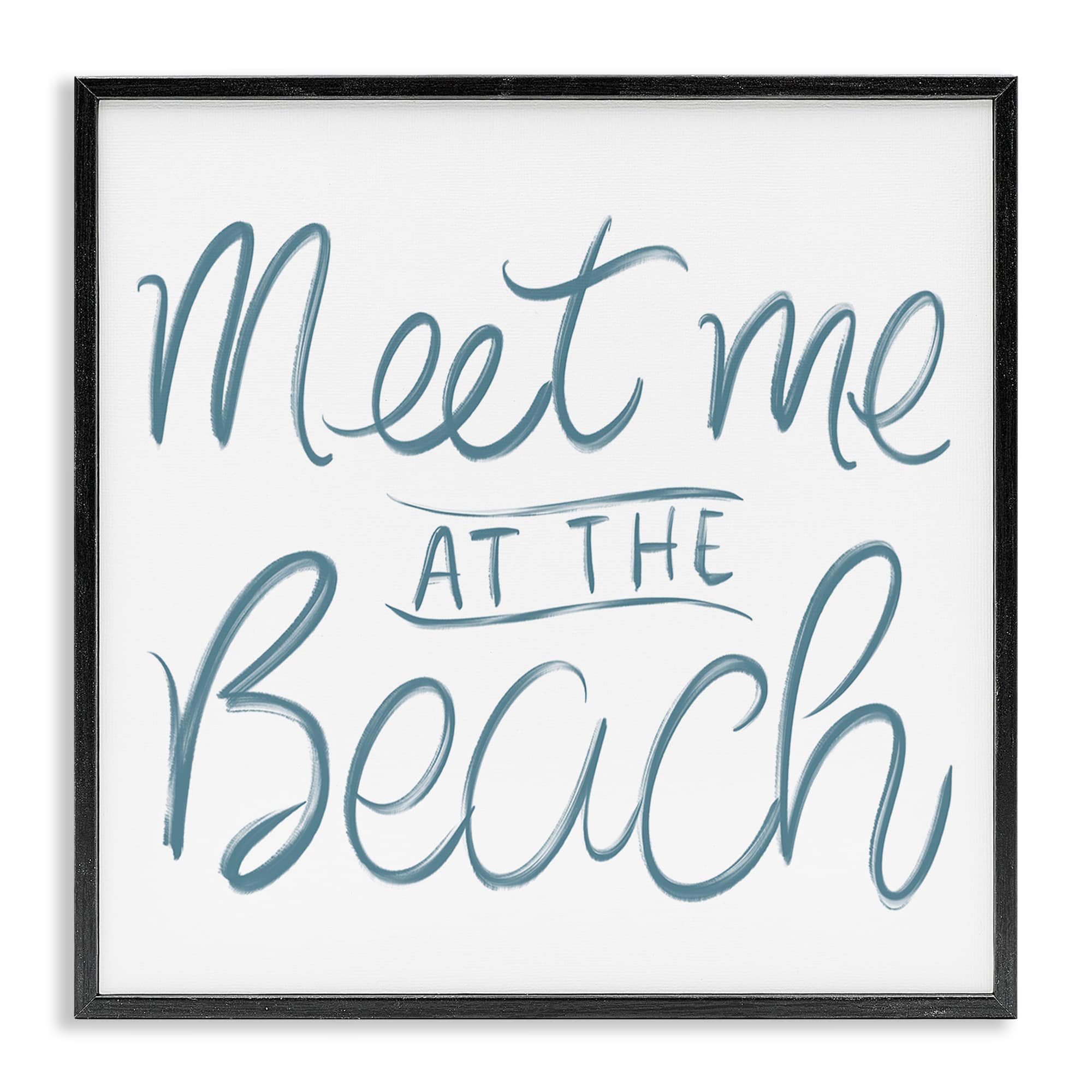 Stupell Industries BS-835-FR-12X12 Minimal Meet At Beach Black Framed Giclee Art By SunDance Group 12 x 12