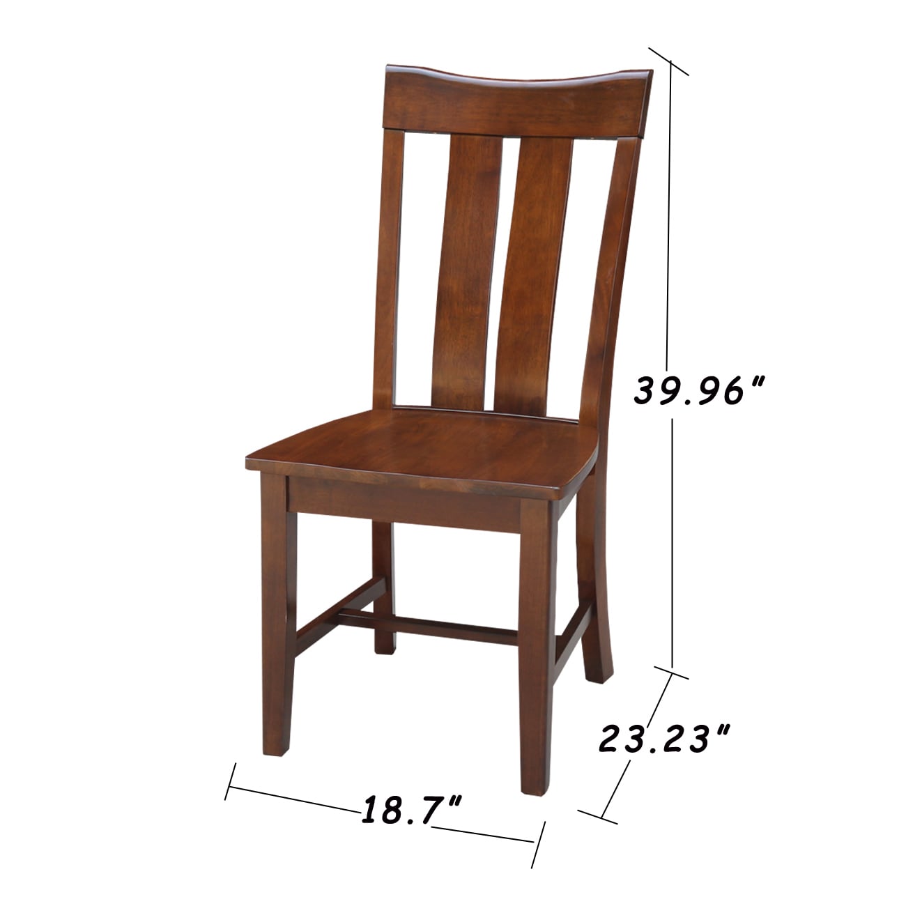 International Concepts Set of 2 Traditional Dining Side Chair (Wood ...