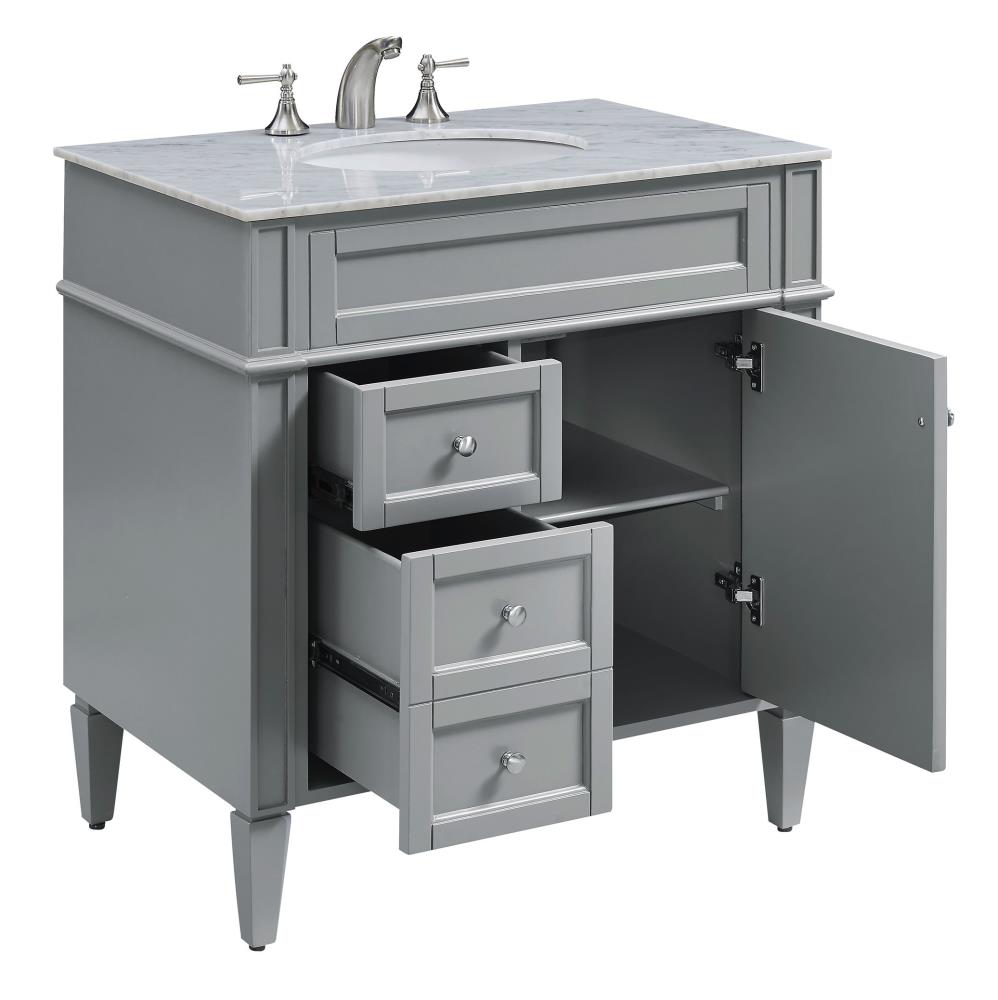 Elegant Decor First Impressions 32-in Gray Undermount Single Sink ...