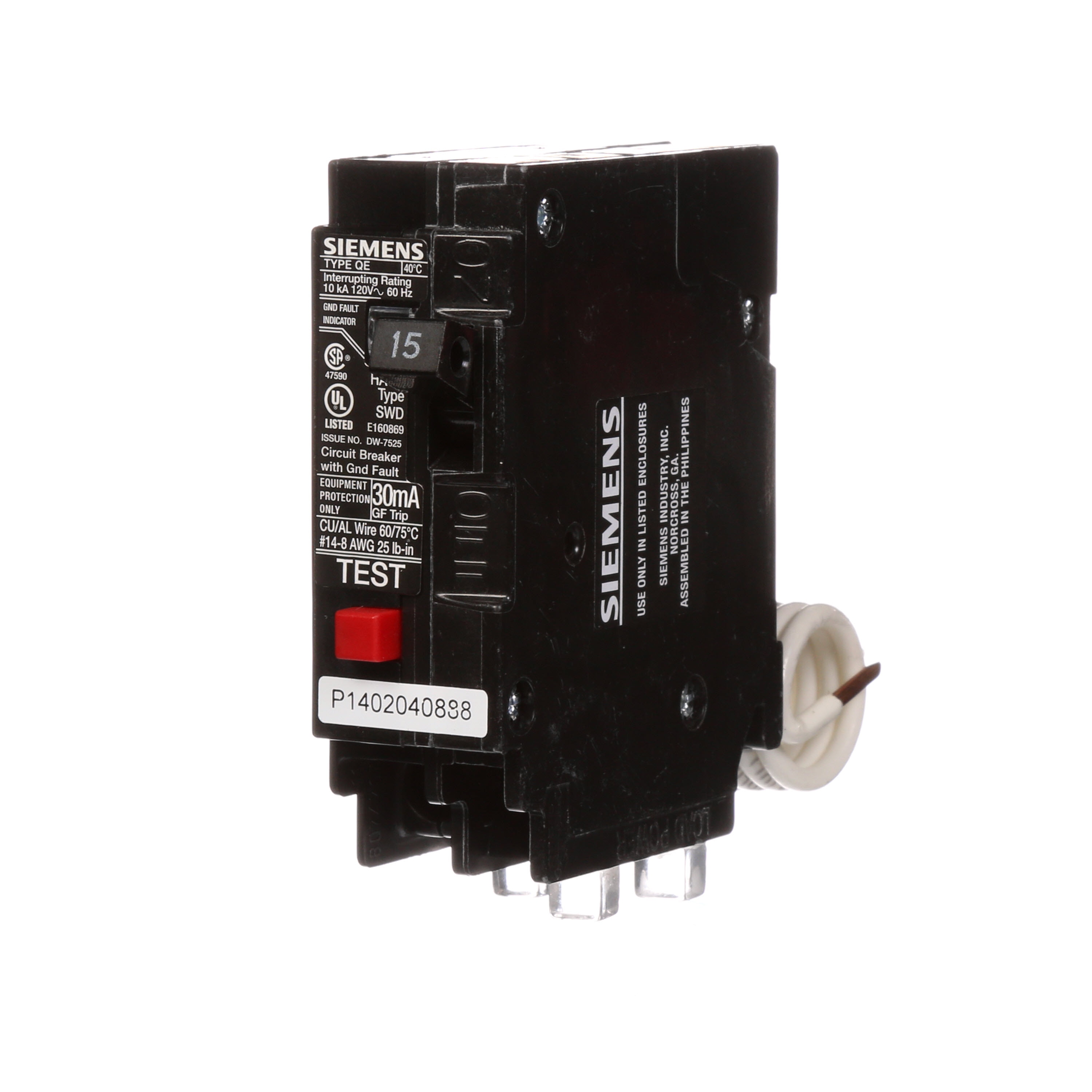 Siemens QE115 15-amp GFCI Circuit Breaker