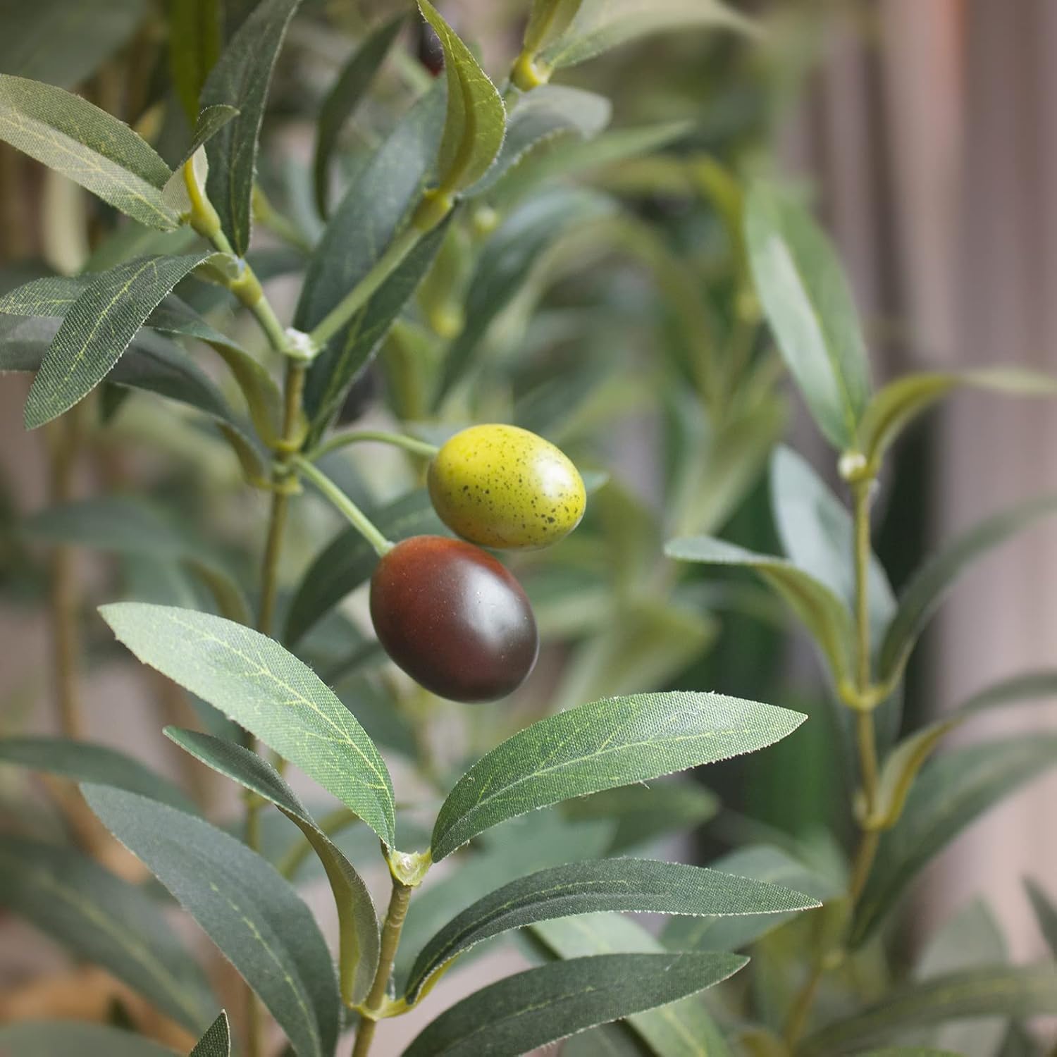 Garvee 6FT Olive Trees Artificial Indoor Faux Silk Plant with Natural ...