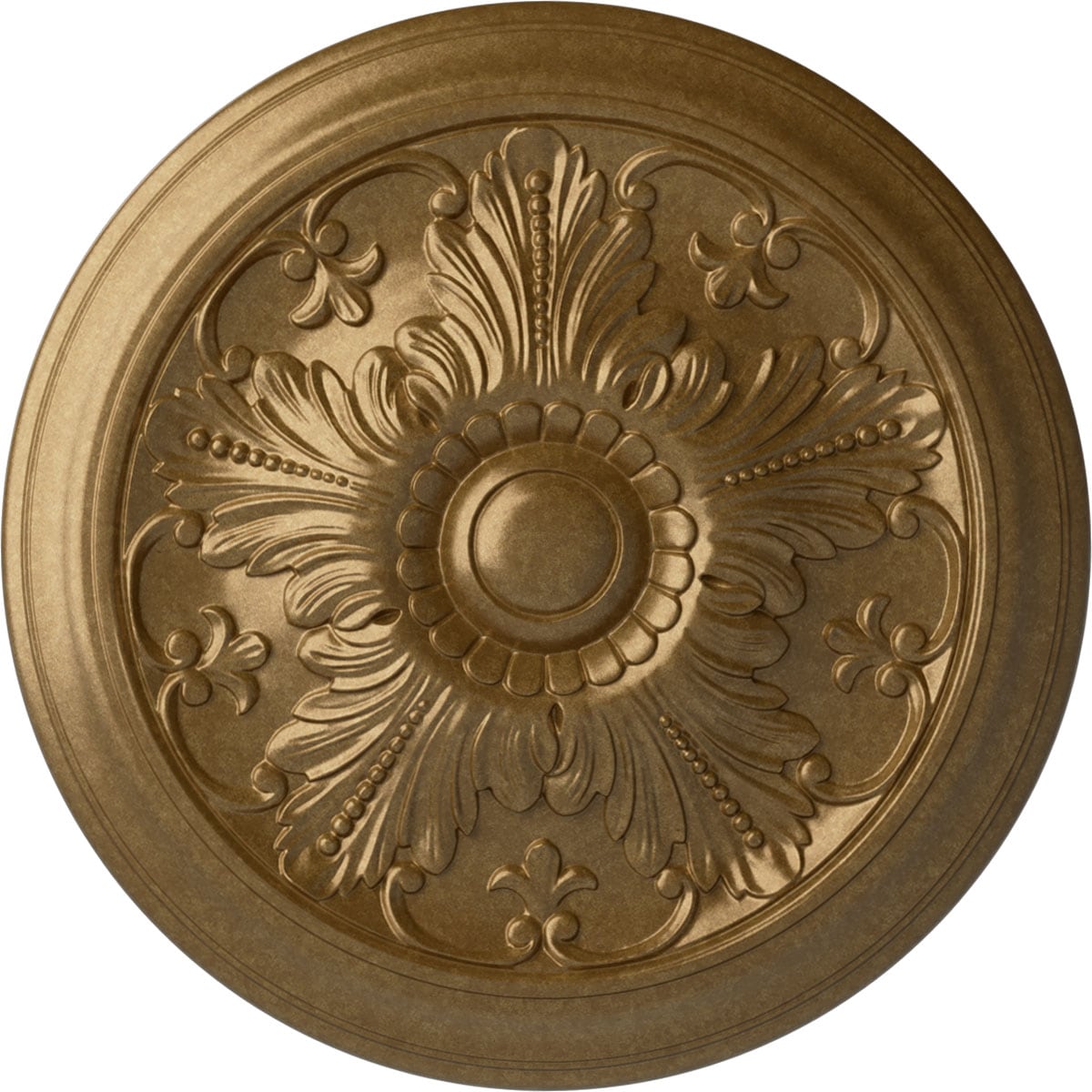 Ekena Millwork CM17VIPAS Vienna 16.875-in W x 16.875-in L Painted Pale Gold Polyurethane Whole Ceiling Medallion