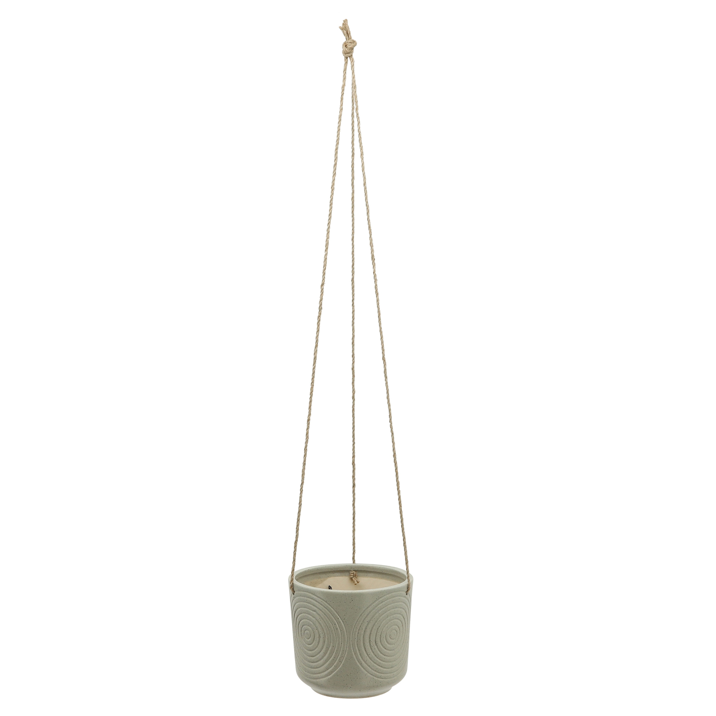 Sagebrook Home 16377-02 Round 6-in W x 6-in H Green Ceramic Indoor/Outdoor Hanging Planter