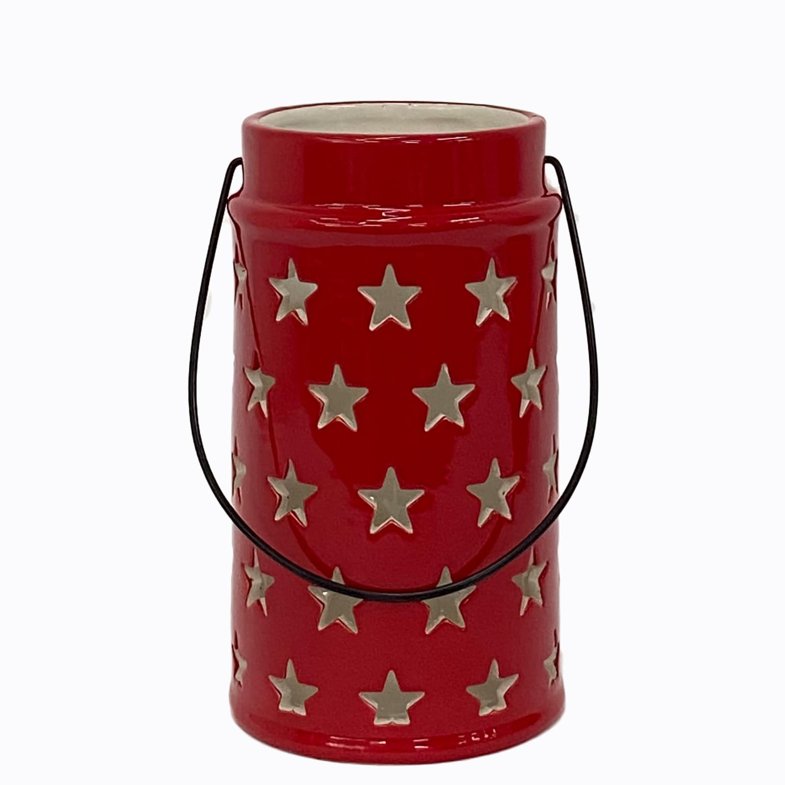 Holiday Living LW289-OXJE001A1 Ceramic Indoor/Outdoor Tabletop decoration Lantern Patriotic 4th of July Decor