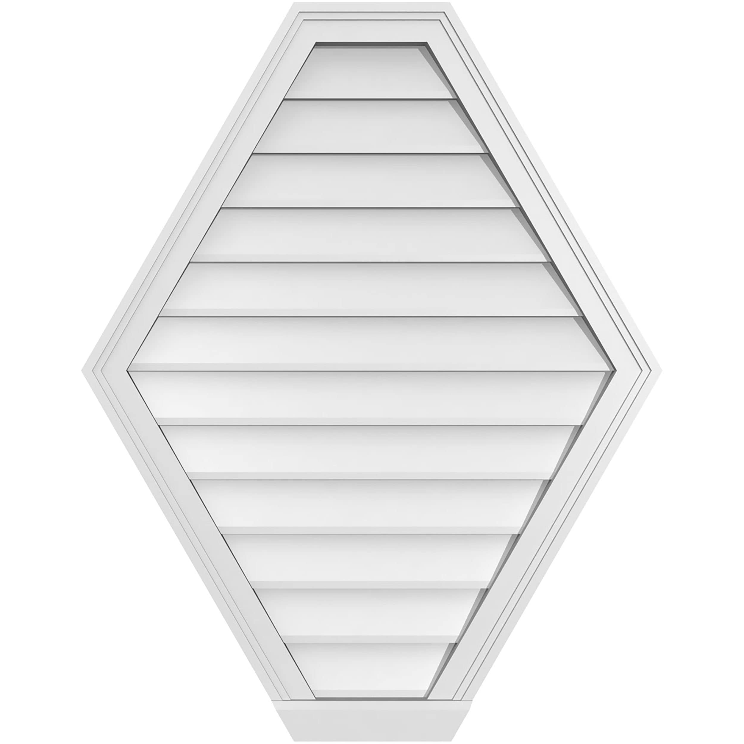 Ekena Millwork GVPHP30X3803SN 30-Inches x 38-Inches Off-white Peaked PVC Gable Louver Vent