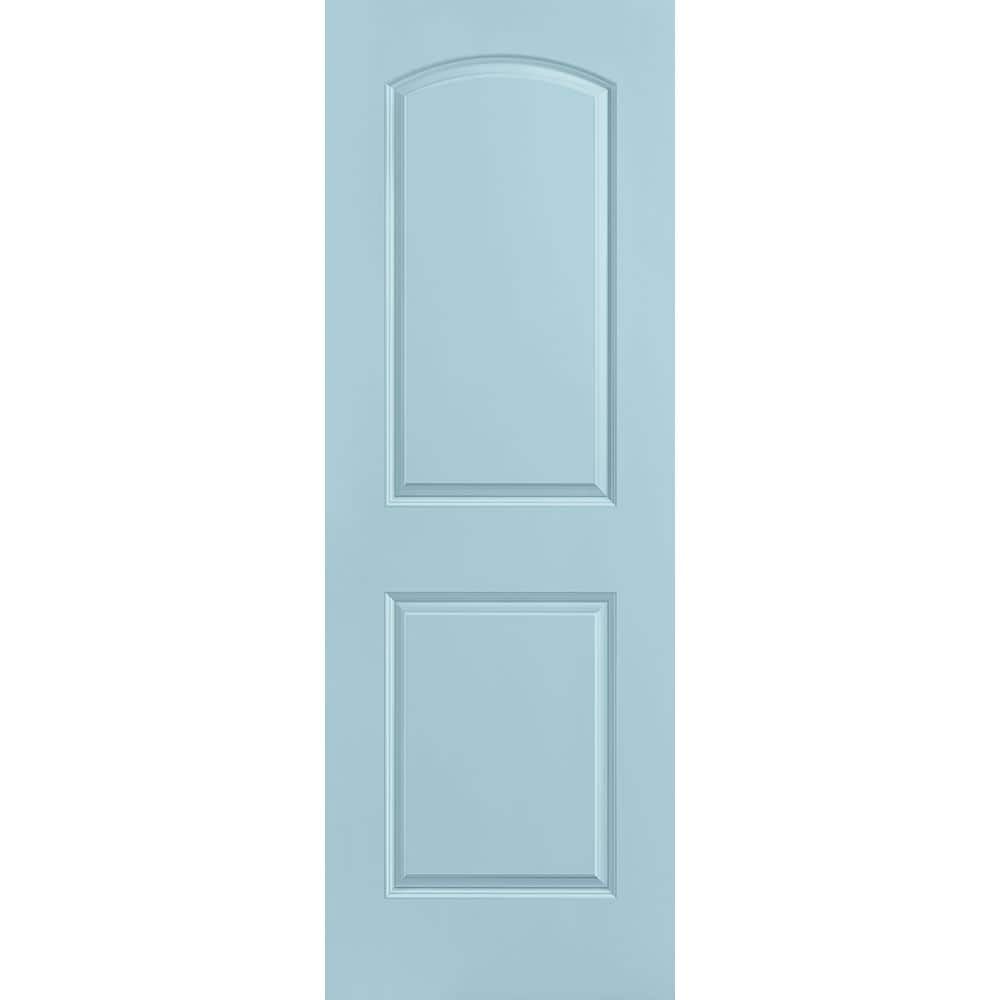 Masonite 1317716 Roman 28-in x 80-in Sea Mist 2-panel round top Smooth Solid core Prefinished Molded composite Slab Door