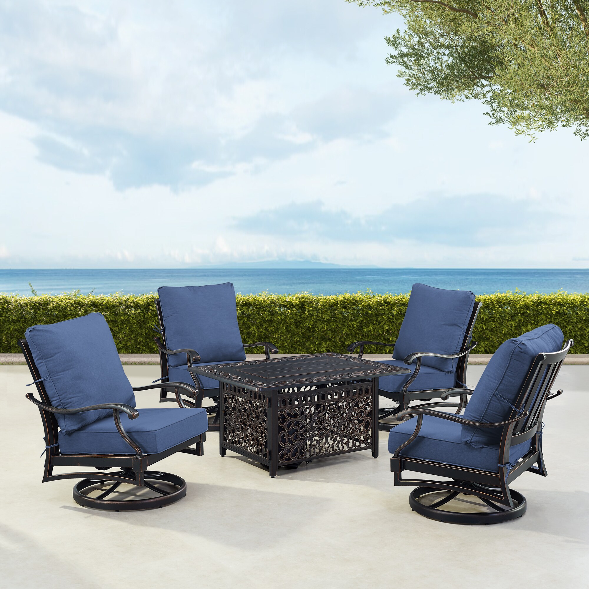 Oakland Living SHAO4CHCABOSBLCUA Patio-Conversation-Sets - View #3