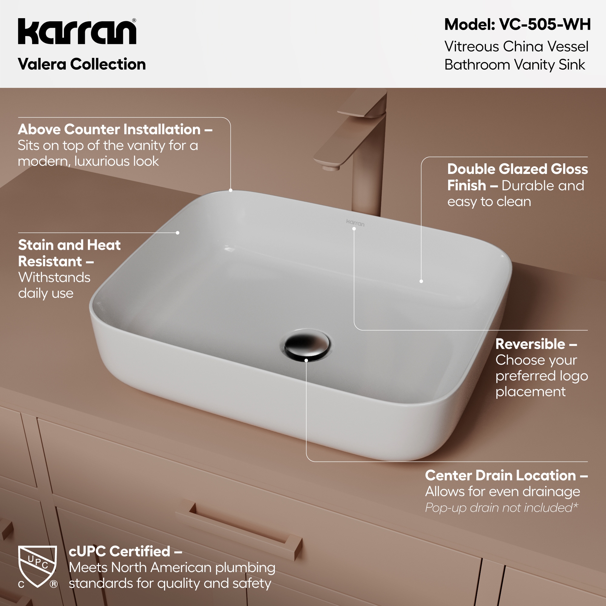Karran VC-505-WH Bath-Sink - View #3