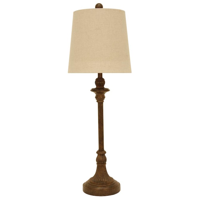Wash Buffet Table Lamp With Linen Shade, Antique White Buffet Table Lamps