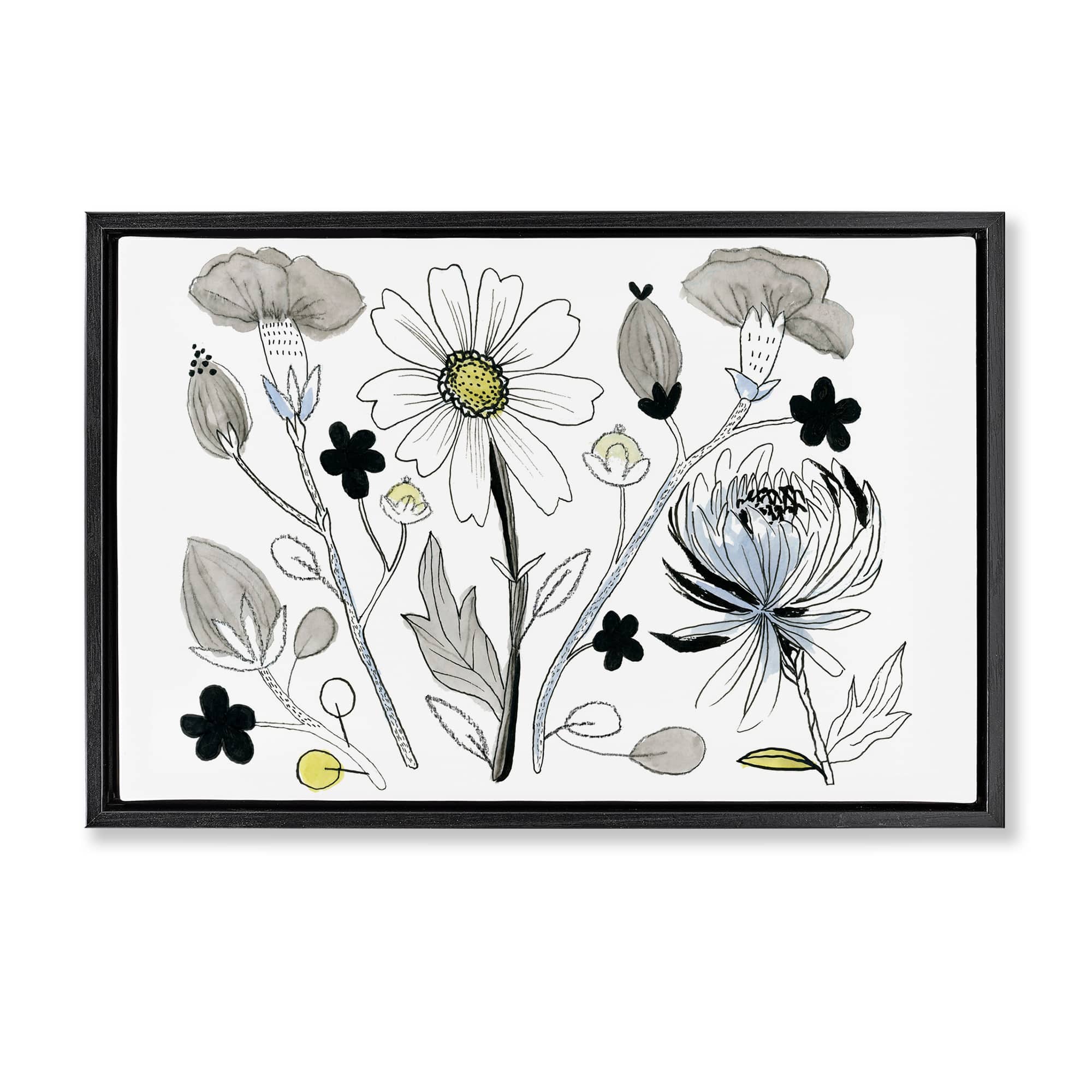 Stupell Industries BS-105-FFB-16X24 Simple Drawn Nature Sprigs Floating Frame design by Ashley Davis