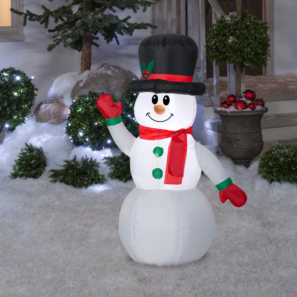 Gemmy 4-ft Lighted Snowman Christmas Inflatable at Lowes.com