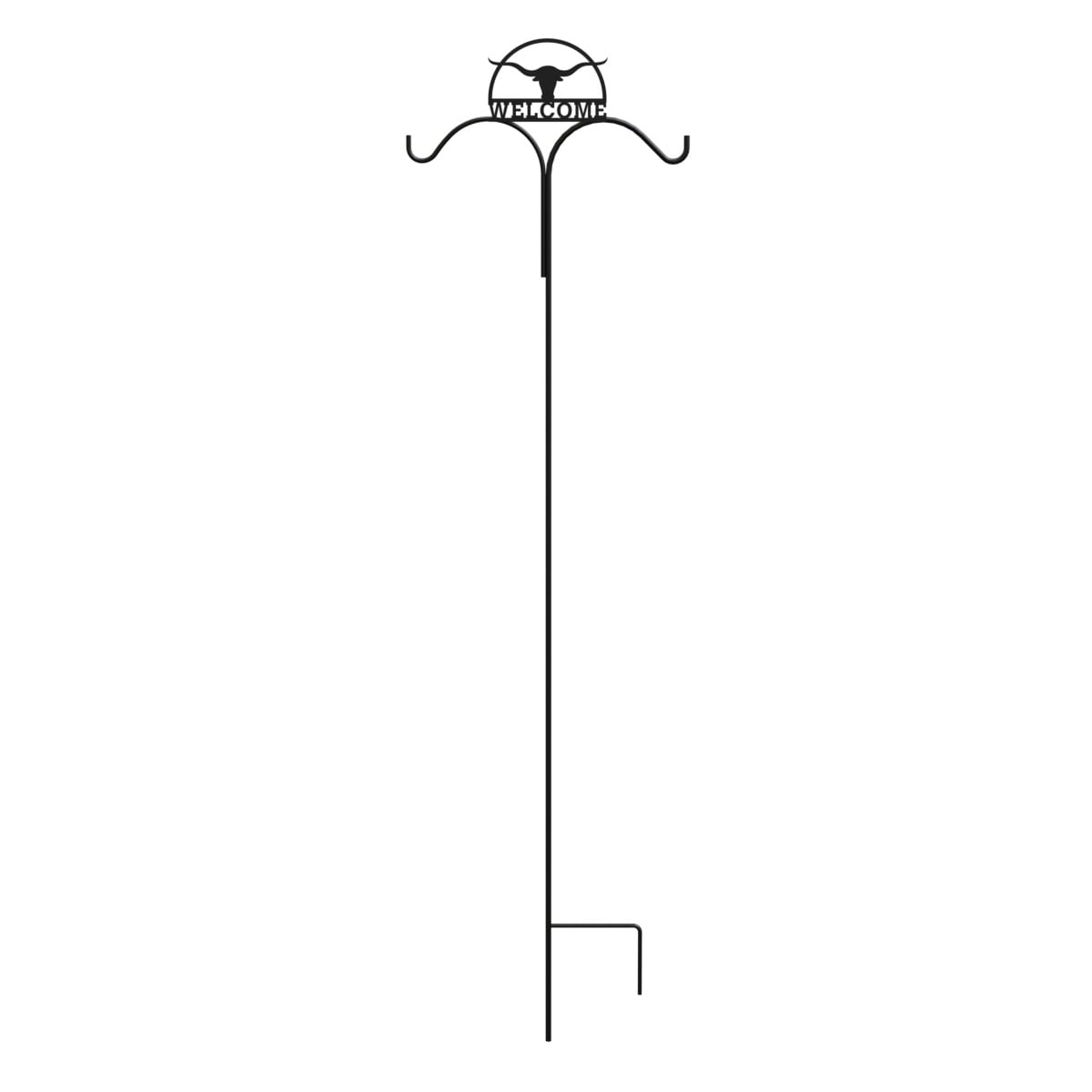  81230L 74-in Black Metal Texas Shepherd's hook